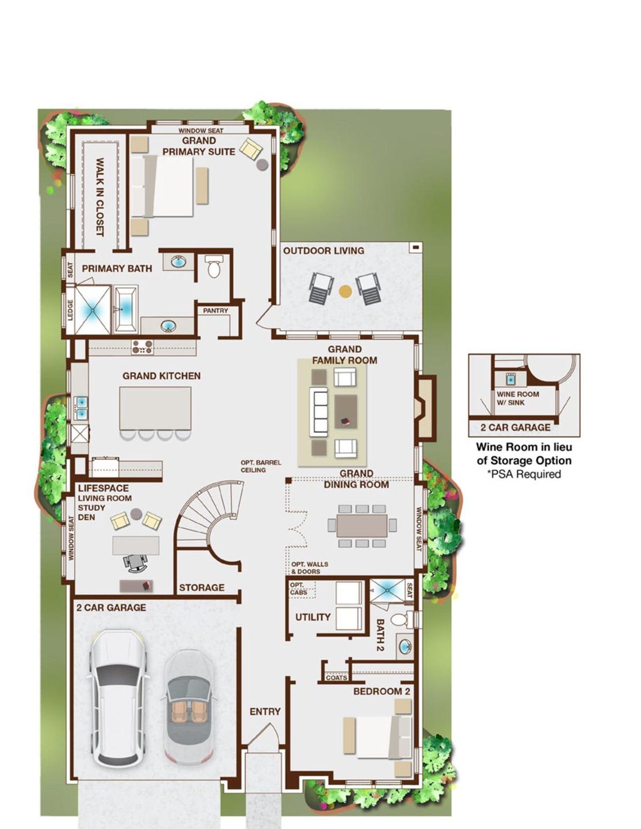 2D floor plan layout of this home in Grand Oaks, Celina, TX (Image 2).