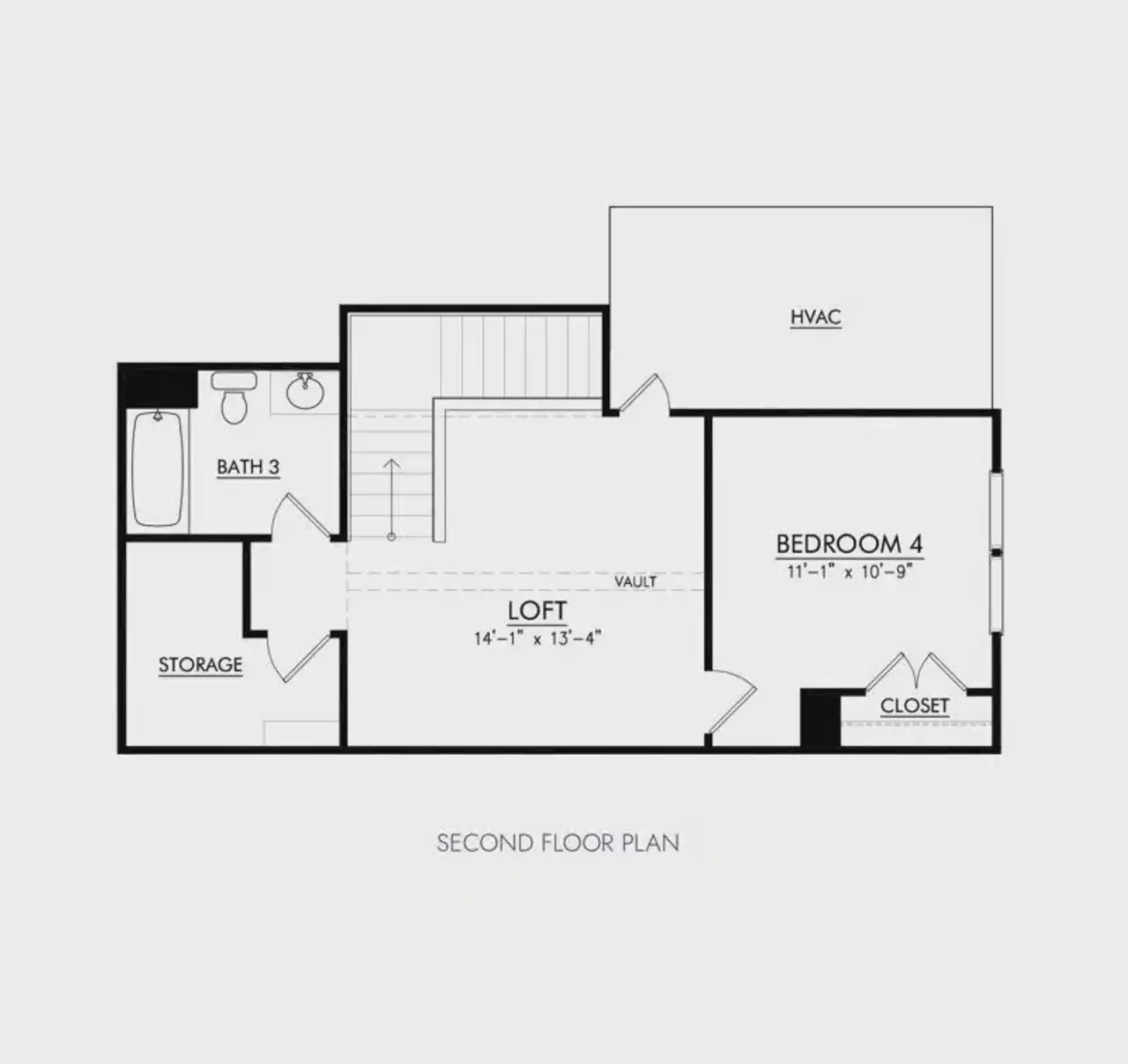2D floor plan layout for the The Cambridge by Patterson Company in Gardens of Three Rivers, Murfreesboro, TN (Image 2).