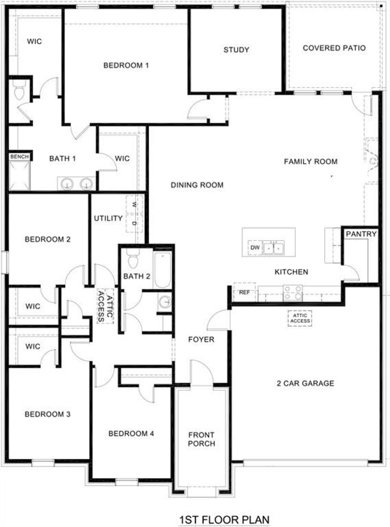 2D floor plan layout of this home in Silverado, Aubrey, TX (Image 2).