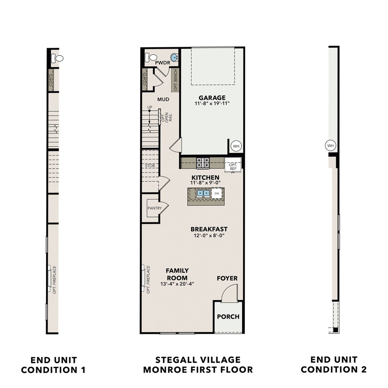 2D floor plan layout for the The Monroe A by Davidson Homes LLC in Stegall Village, Emerson, GA (Image 2). 2D floor plan layout for the The Monroe A by Davidson Homes LLC in Stegall Village, Emerson, GA (Image 2).