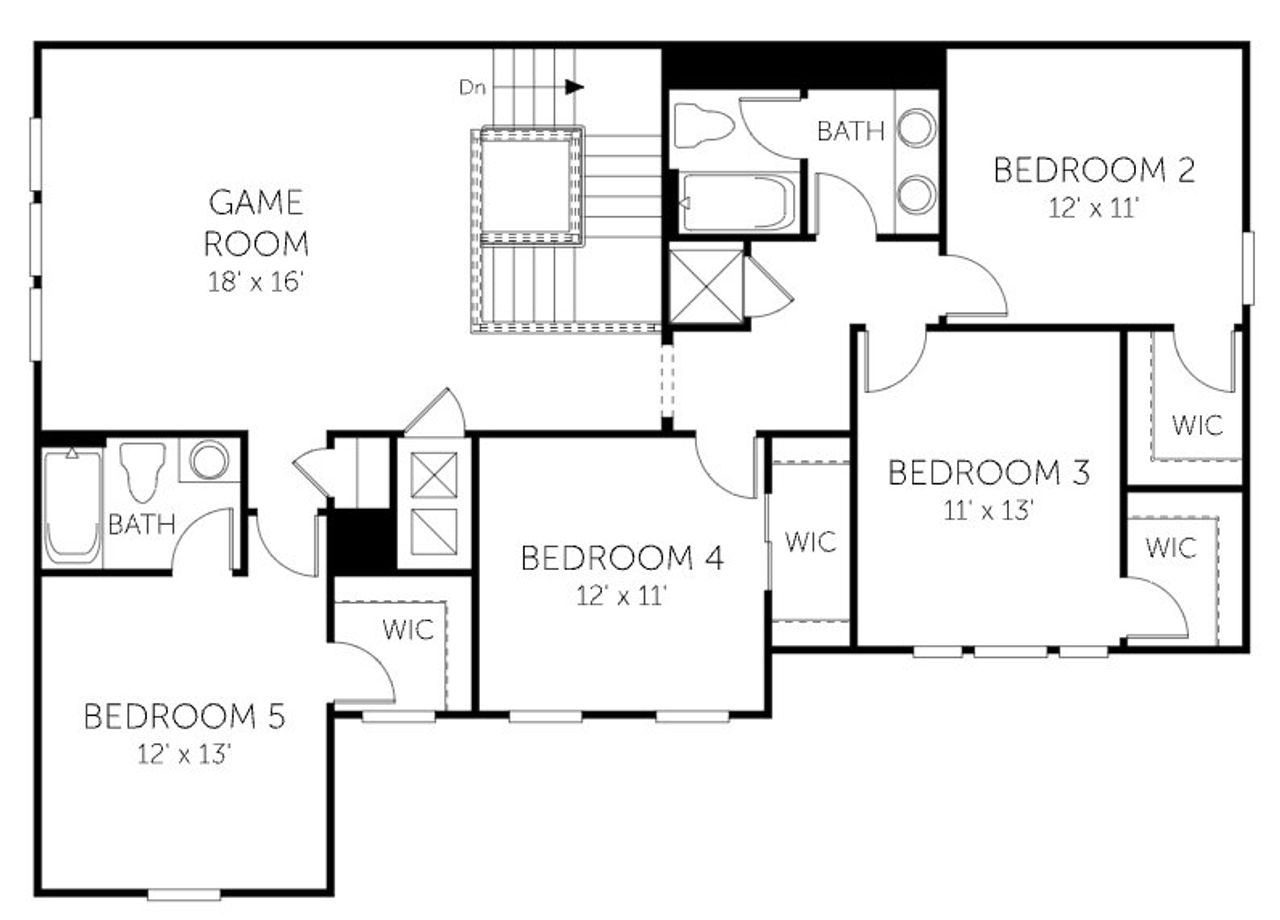 2D floor plan layout of this home in Angeline, Land O' Lakes, FL (Image 2).