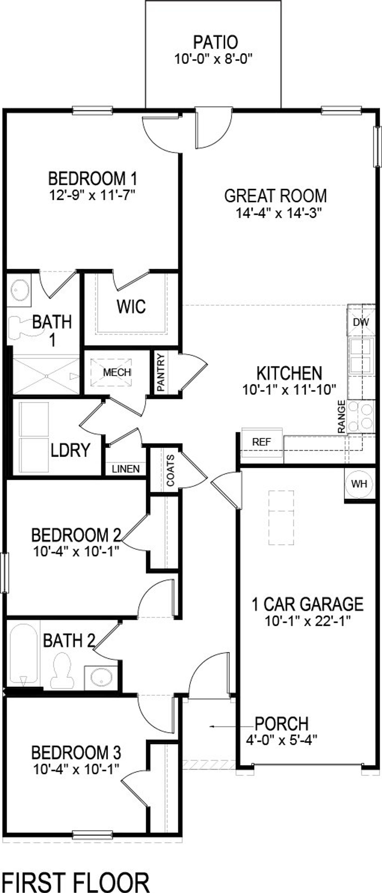 2D floor plan layout of this home in Johnson Farms, Greeneville, TN (Image 2).