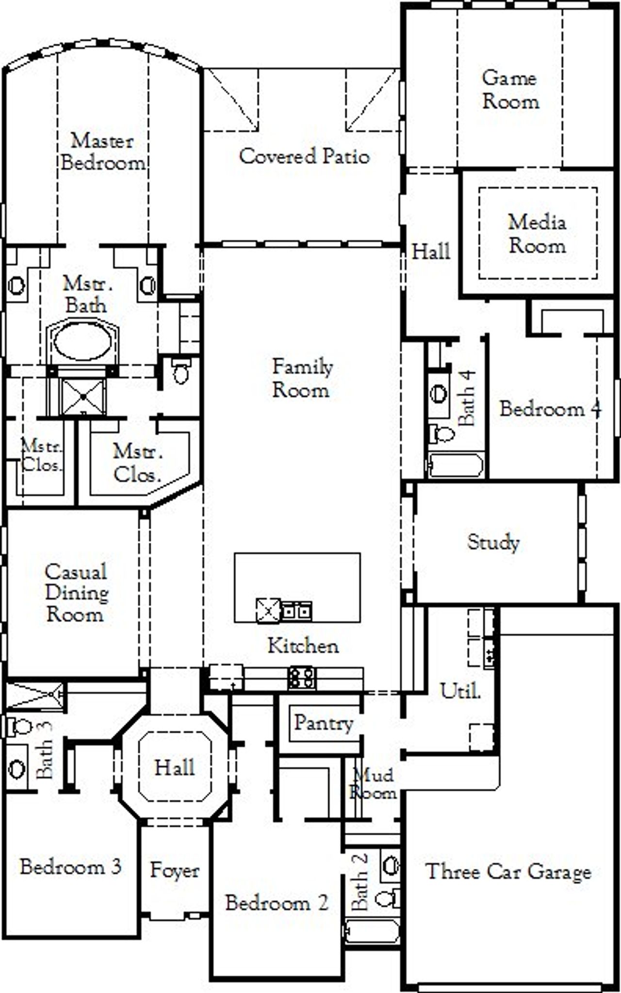 2D floor plan layout of this home in Valencia 70', Manvel, TX (Image 2). 2D floor plan layout of this home in Valencia 70', Manvel, TX (Image 2).