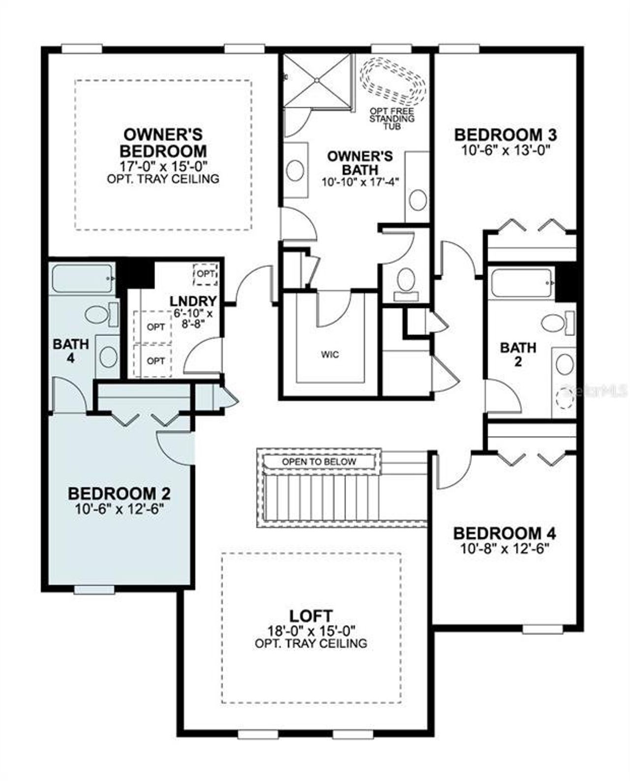 2D floor plan layout of this home in Bay Lake Farms, St. Cloud, FL (Image 2).
