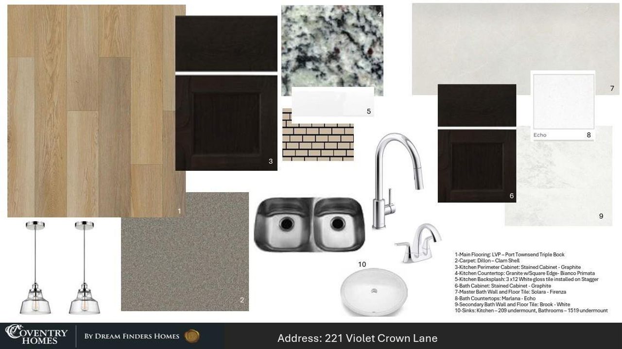 Sample of building materials used in homes in The Trails, New Caney (Image 2).