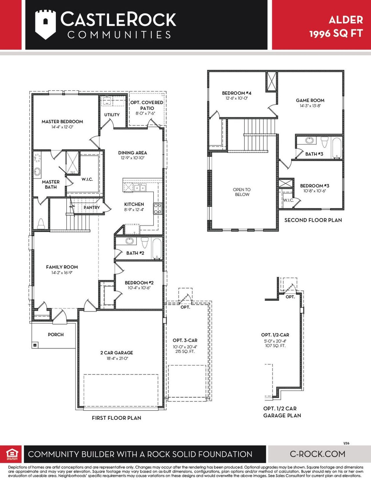 2D floor plan layout for the Adler by CastleRock Communities in Westridge, McKinney, TX (Image 2).