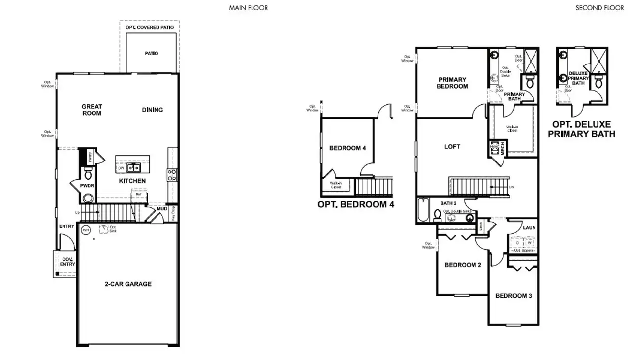 2D floor plan layout of this home in Seasons at Asher's Landing, Jacksonville, FL (Image 2).