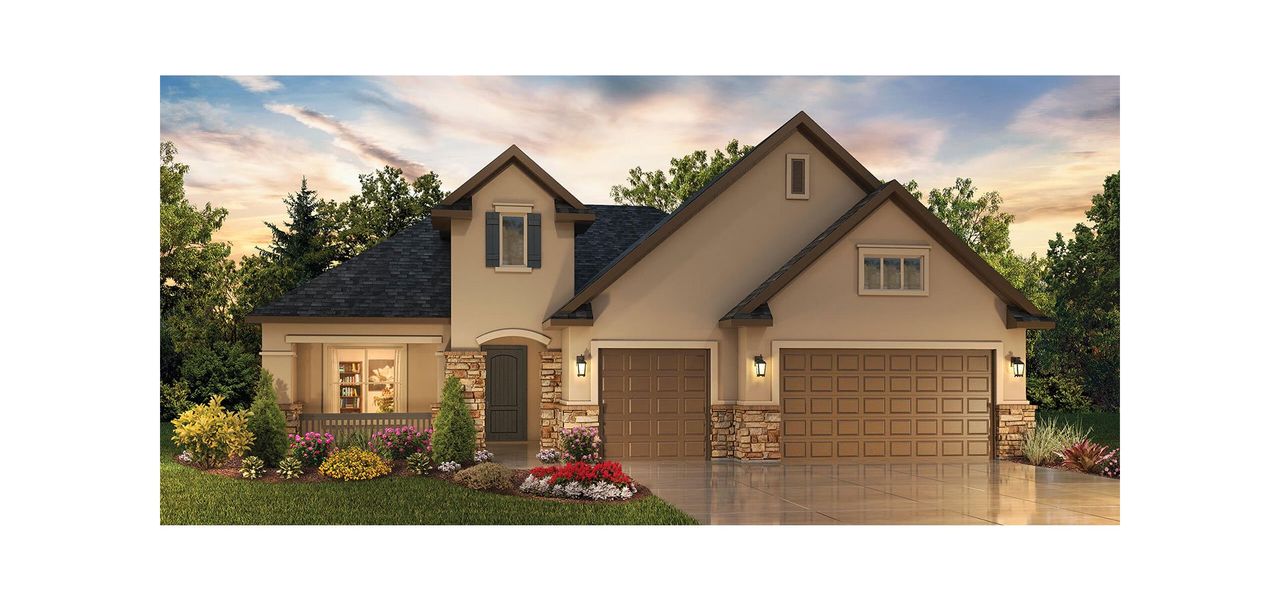 Representative exterior photo of a completed home built from the Avalon by Robson Resort Communities in Robson Ranch Texas, Denton, TX (Image 2). Representative exterior photo of a completed home built from the Avalon by Robson Resort Communities in Robson Ranch Texas, Denton, TX (Image 2).