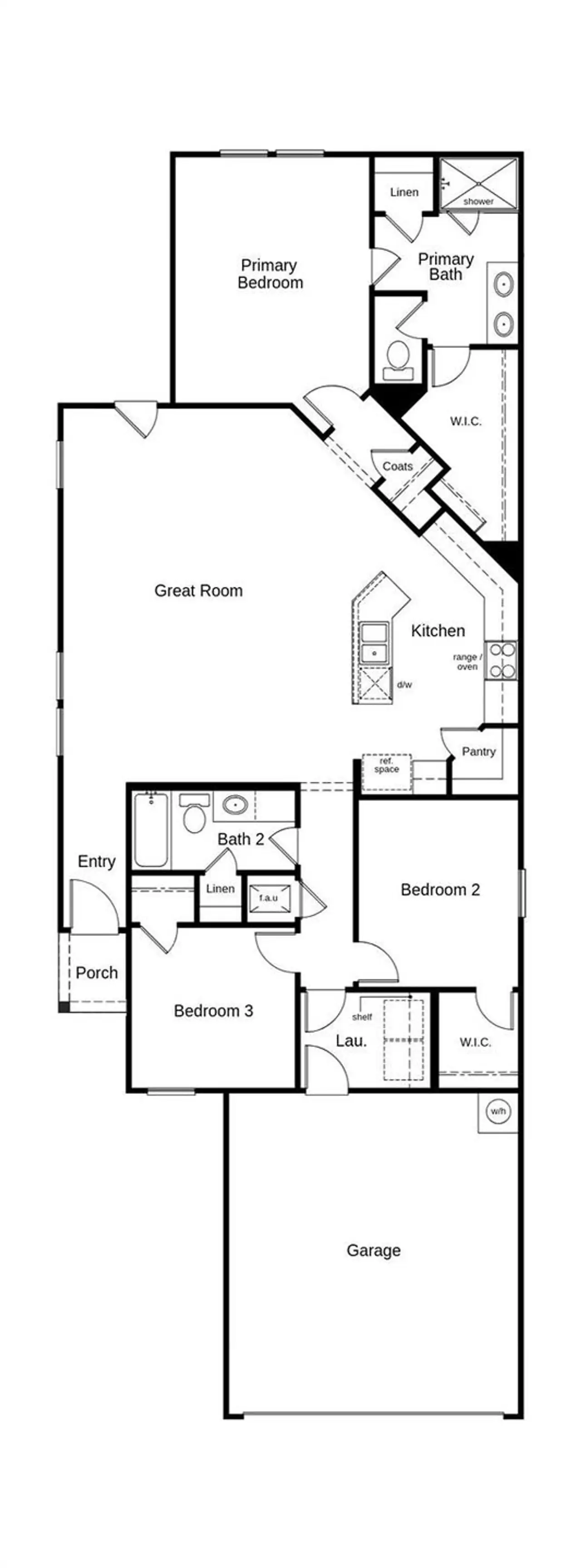 This floor plan features 3 bedrooms, 2 full baths, and over 1,500 square feet of living space.