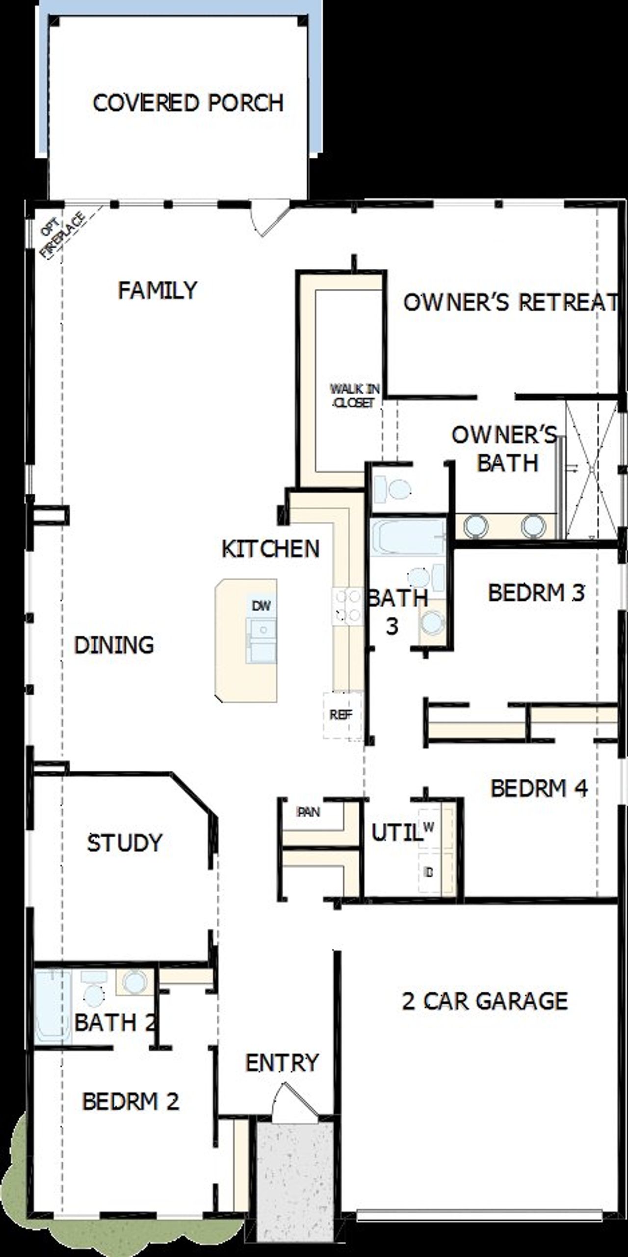 2D floor plan layout of this home in Creekshaw – Classic, Royse City, TX (Image 2). 2D floor plan layout of this home in Creekshaw – Classic, Royse City, TX (Image 2).