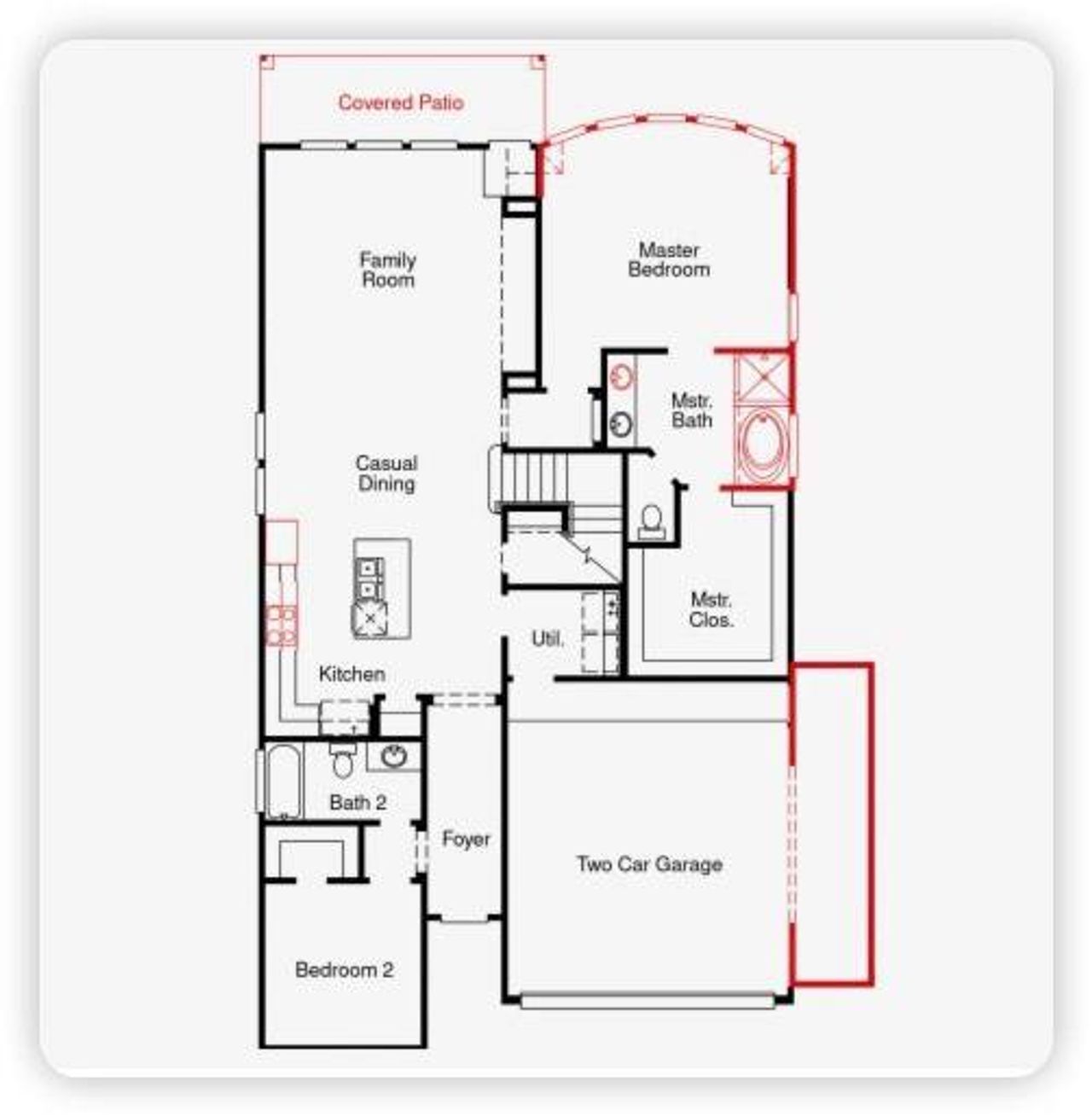 2D floor plan layout of this home in The Trails, New Caney, TX (Image 2).