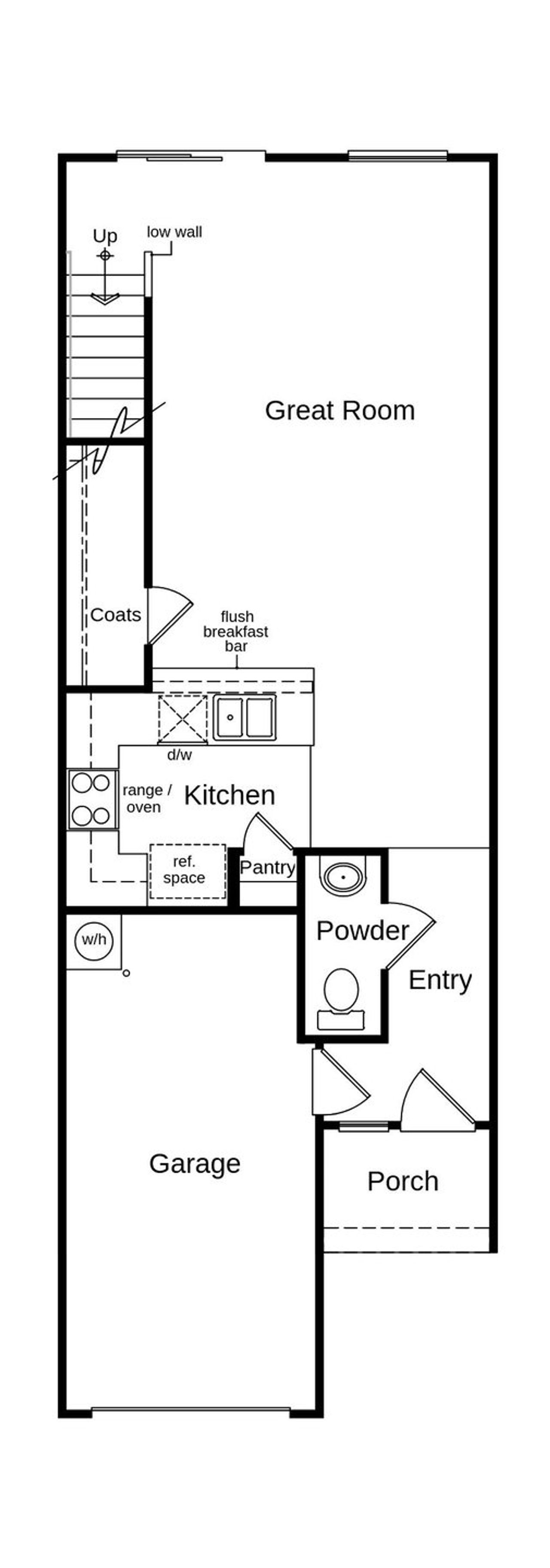 2D floor plan layout of this home in Brooks Mill - Edge Series, Durham, NC (Image 2).