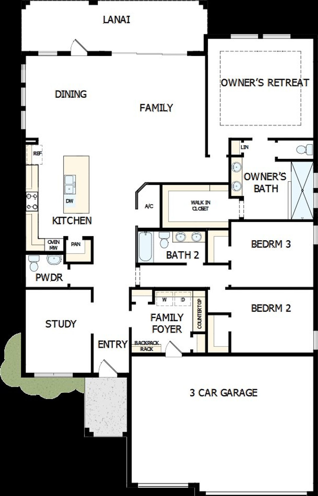 2D floor plan layout of this home in Palmera Wellen Park - Classic Series, Venice, FL (Image 2).