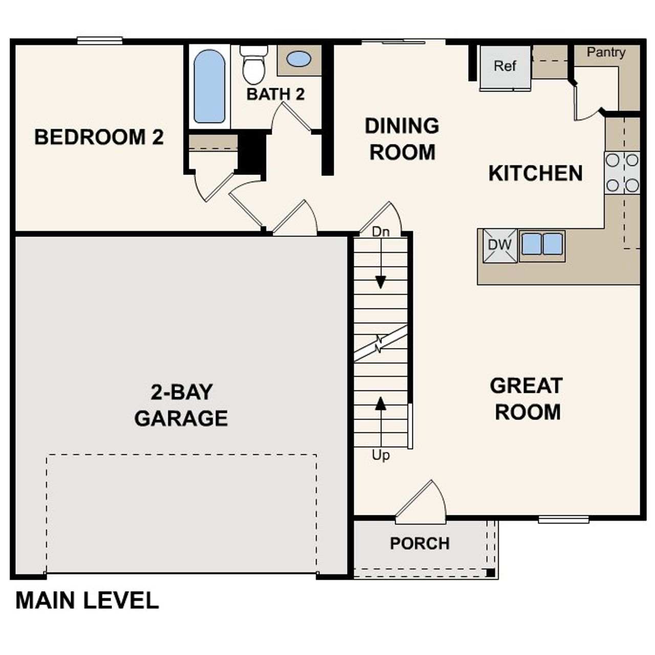 2D floor plan layout for the Dupont by Century Communities in Newport Creek, Brookshire, TX (Image 2).