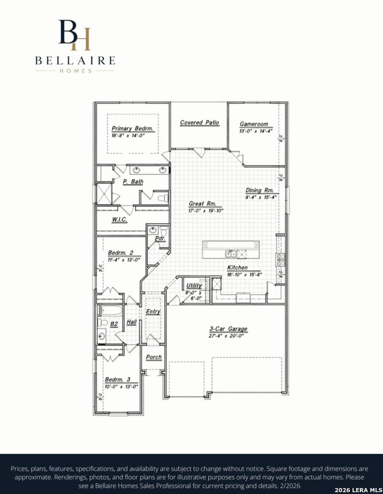 2D floor plan layout of this home in Buffalo Crossing, Cibolo, TX (Image 2). 2D floor plan layout of this home in Buffalo Crossing, Cibolo, TX (Image 2).