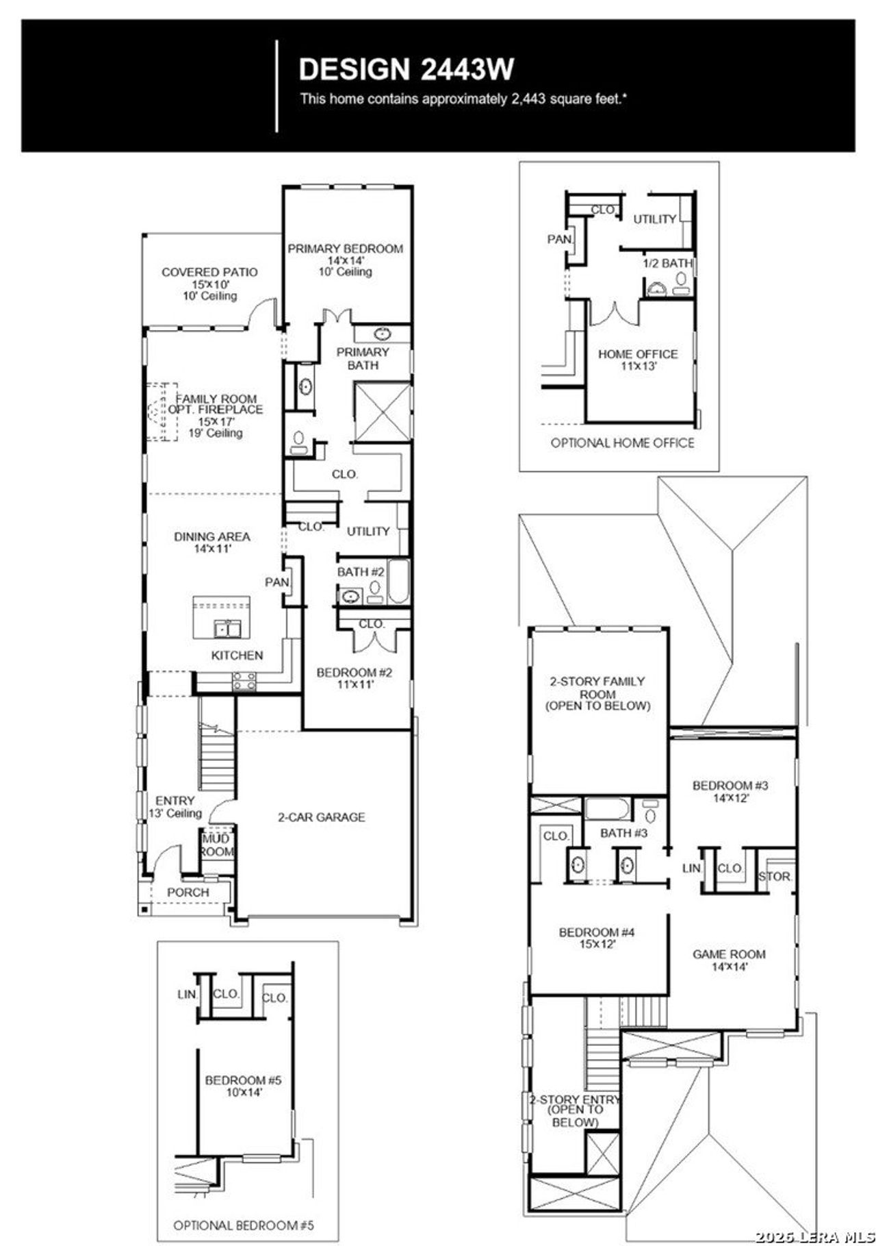 2D floor plan layout of this home in Ladera, San Antonio, TX (Image 2).