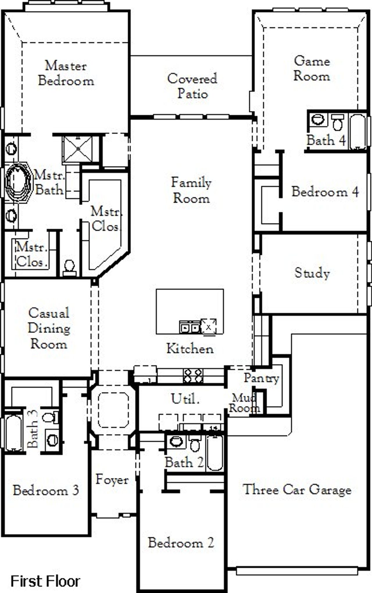 2D floor plan layout of this home in Hillside Village, Celina, TX (Image 2). 2D floor plan layout of this home in Hillside Village, Celina, TX (Image 2).