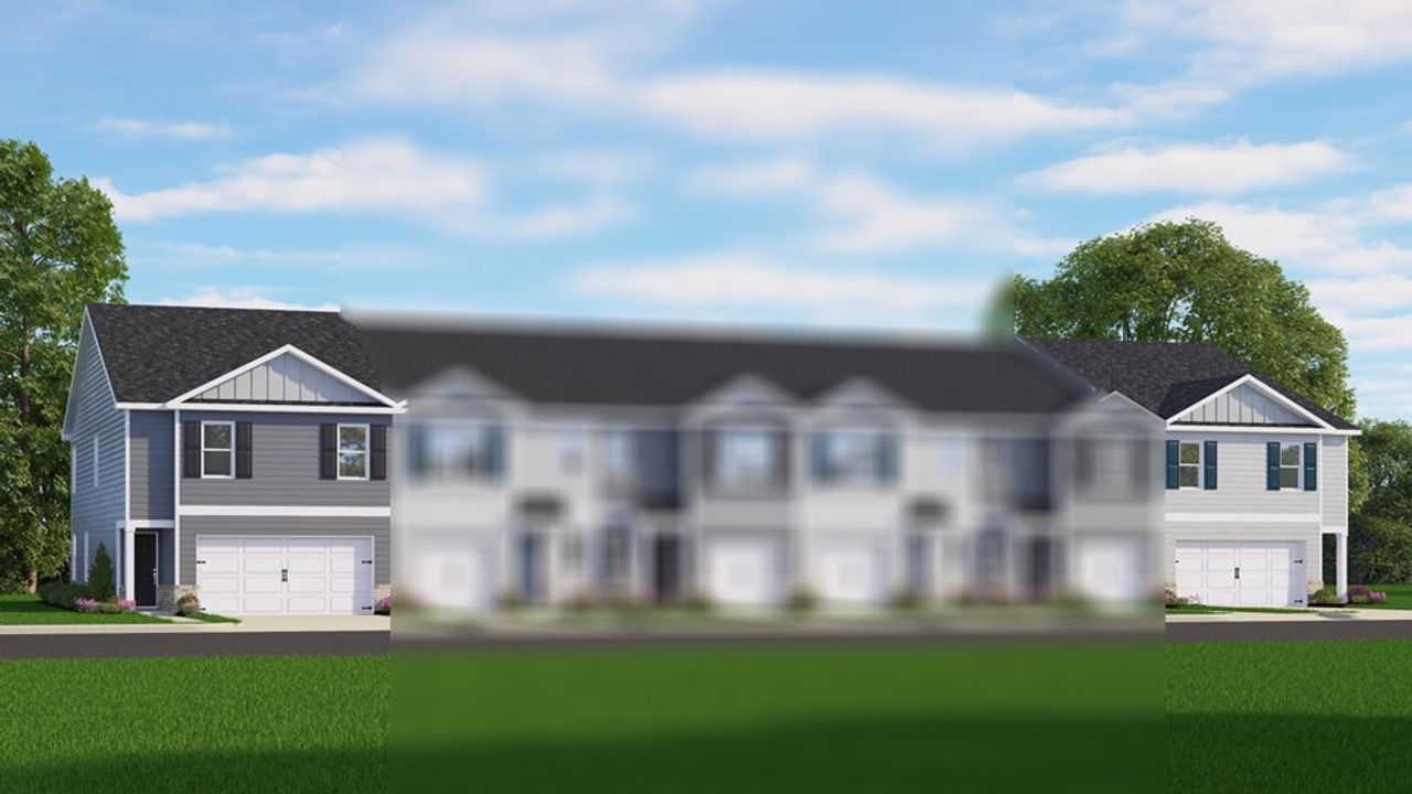 Representative exterior photo of a completed home built from the Pattison by D.R. Horton in The Townes at Matthews Landing, Fuquay Varina, NC (Image 2).