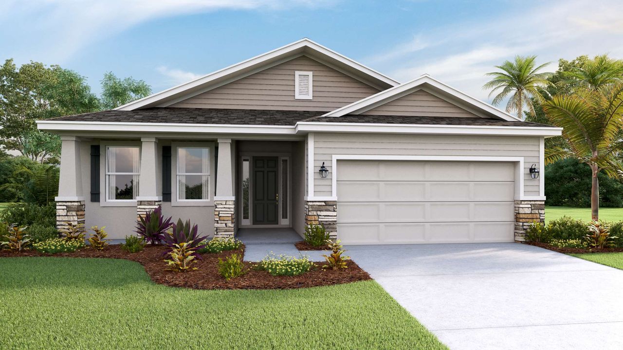 Representative exterior photo of a completed home built from the Laurel by D.R. Horton in Abbott Park, Zephyrhills, FL (Image 2).