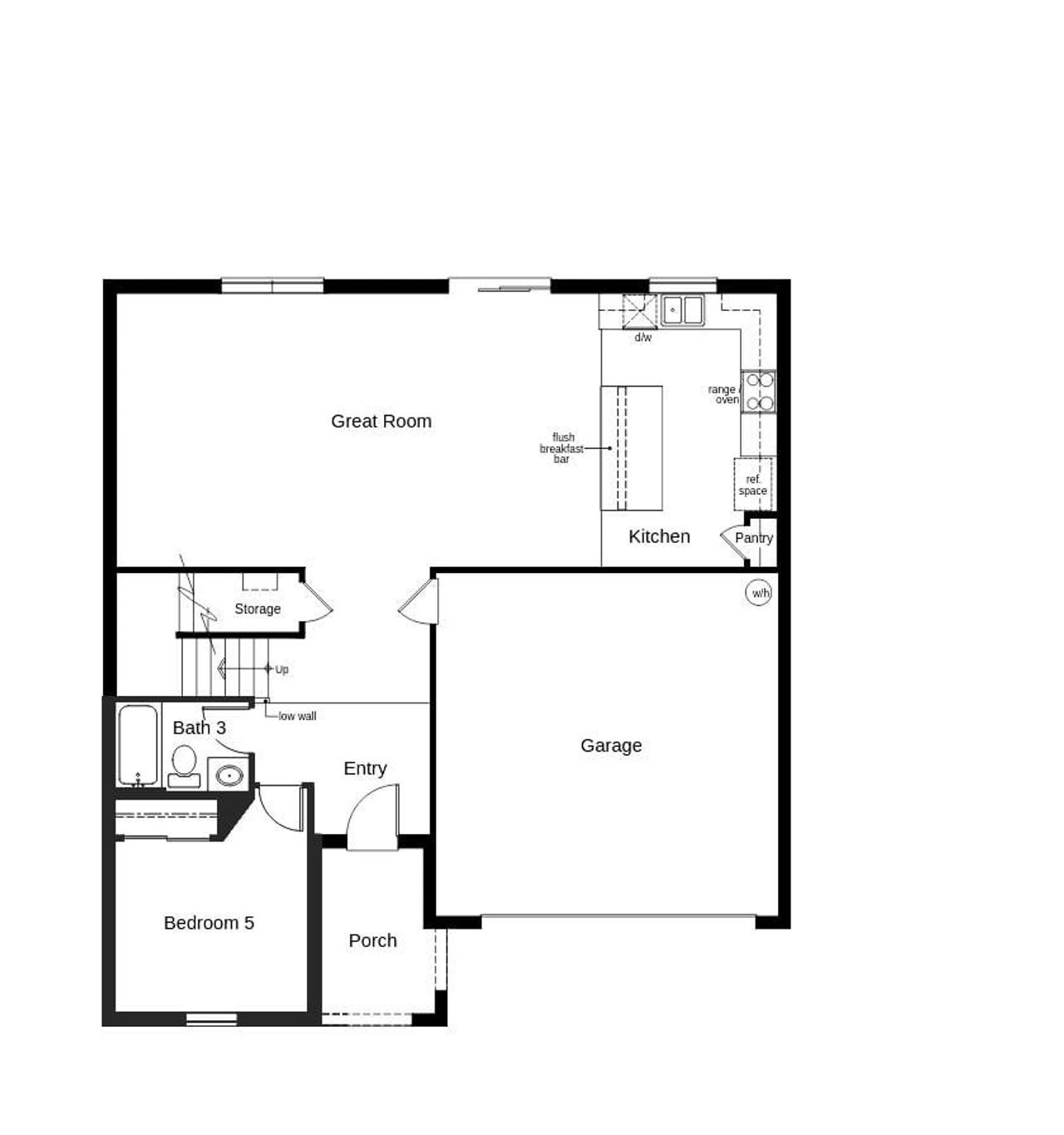 2D floor plan layout of this home in The Preserve at Legends Pointe II, Hudson, FL (Image 2).