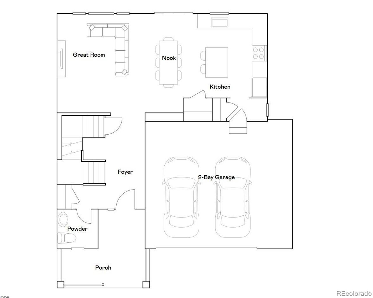 2D floor plan layout of this home in Timber Lark, Fort Collins, CO (Image 2).