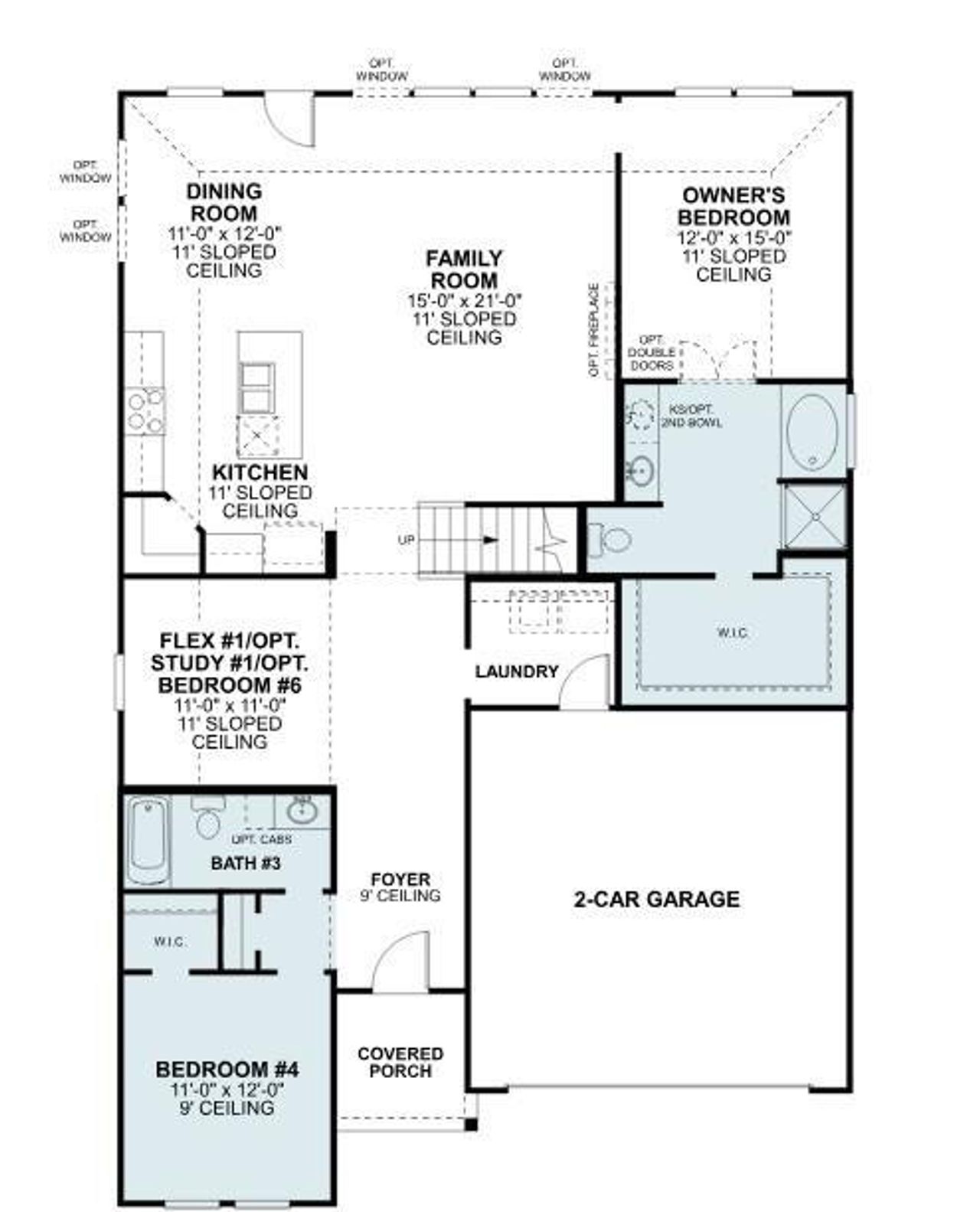 2D floor plan layout of this home in Kings Way, Denton, TX (Image 2).