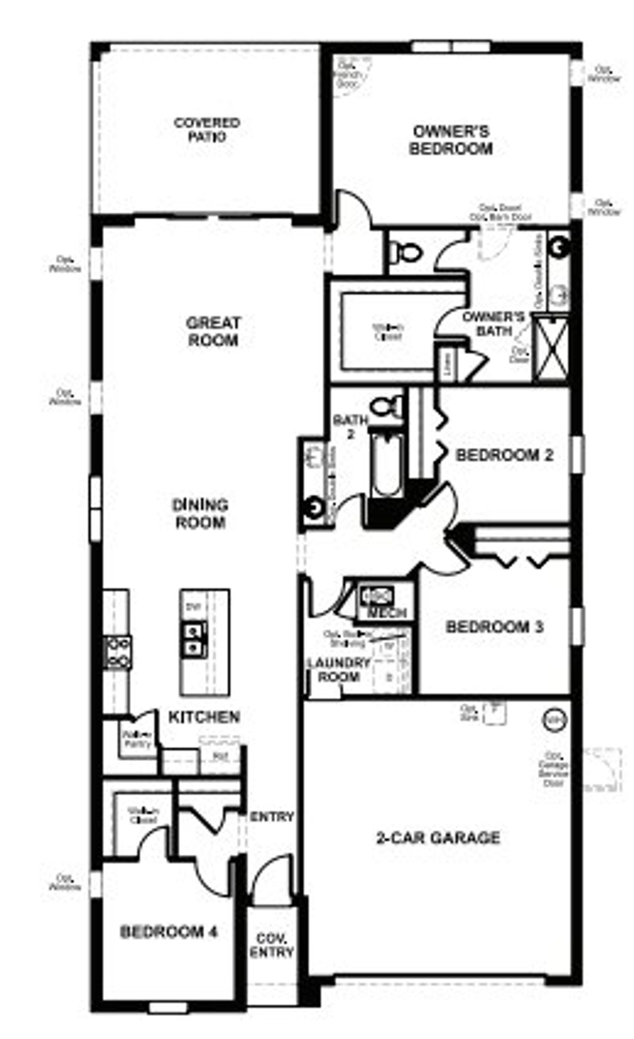 2D floor plan layout of this home in Seasons at Eden Hills, Lake Alfred, FL (Image 2).