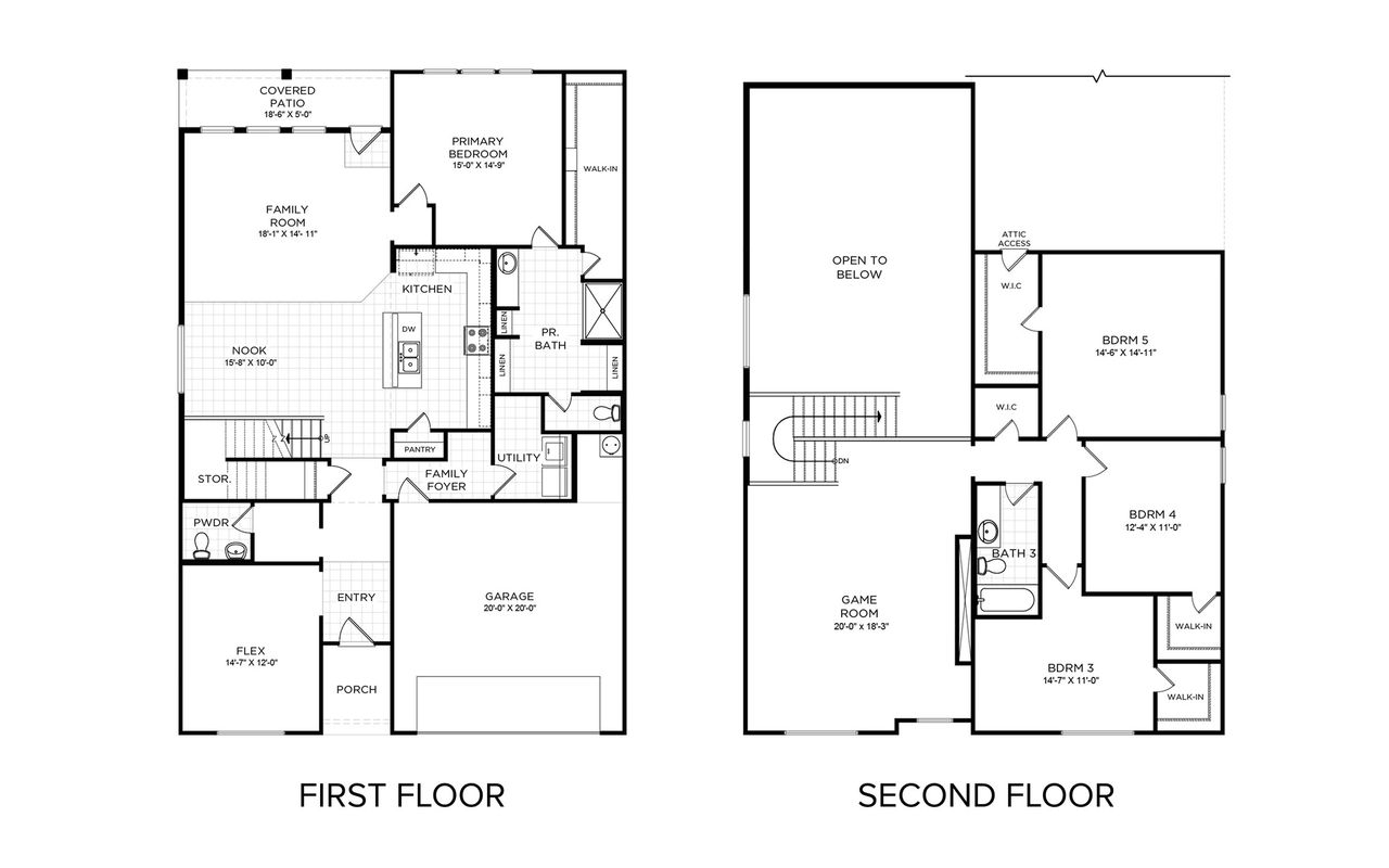 2D floor plan layout of this home in Katy Lakes, Katy, TX (Image 2).