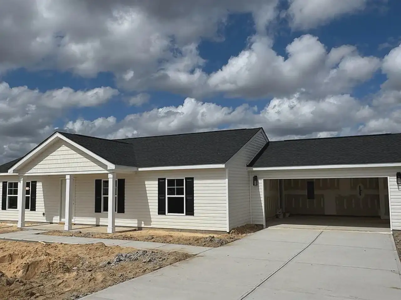 Front exterior of a new home in Amber Hill, West Columbia, SC, highlighting curb appeal (Image 2).