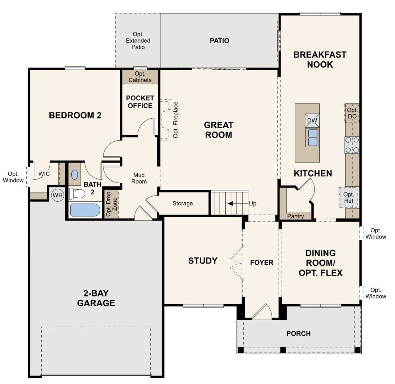 2D floor plan layout for the Sapling by Century Communities in Parkview Estates, South Fulton, GA (Image 2). 2D floor plan layout for the Sapling by Century Communities in Parkview Estates, South Fulton, GA (Image 2).