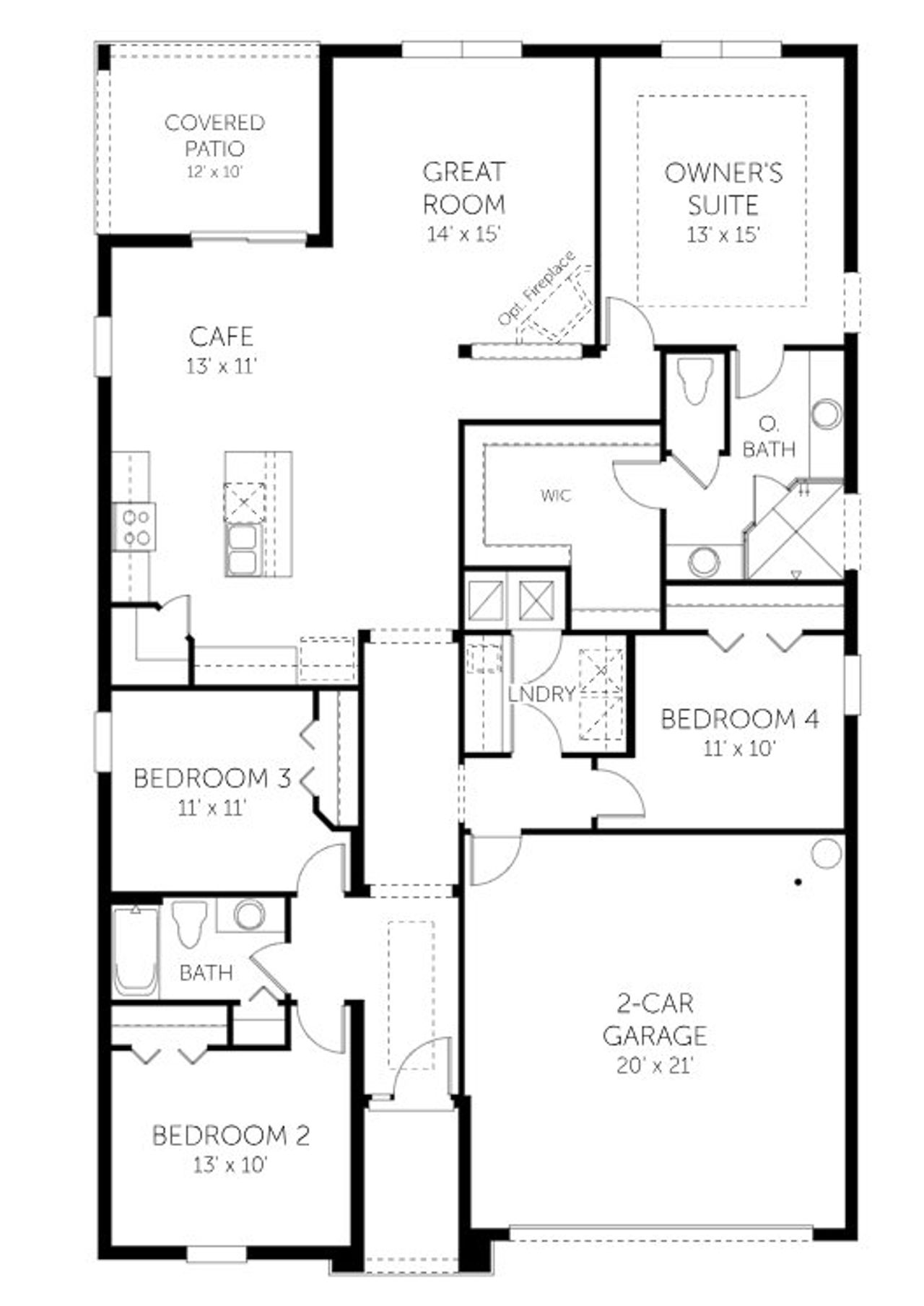 2D floor plan layout of this home in Cypress Park Estates, Haines City, FL (Image 2).