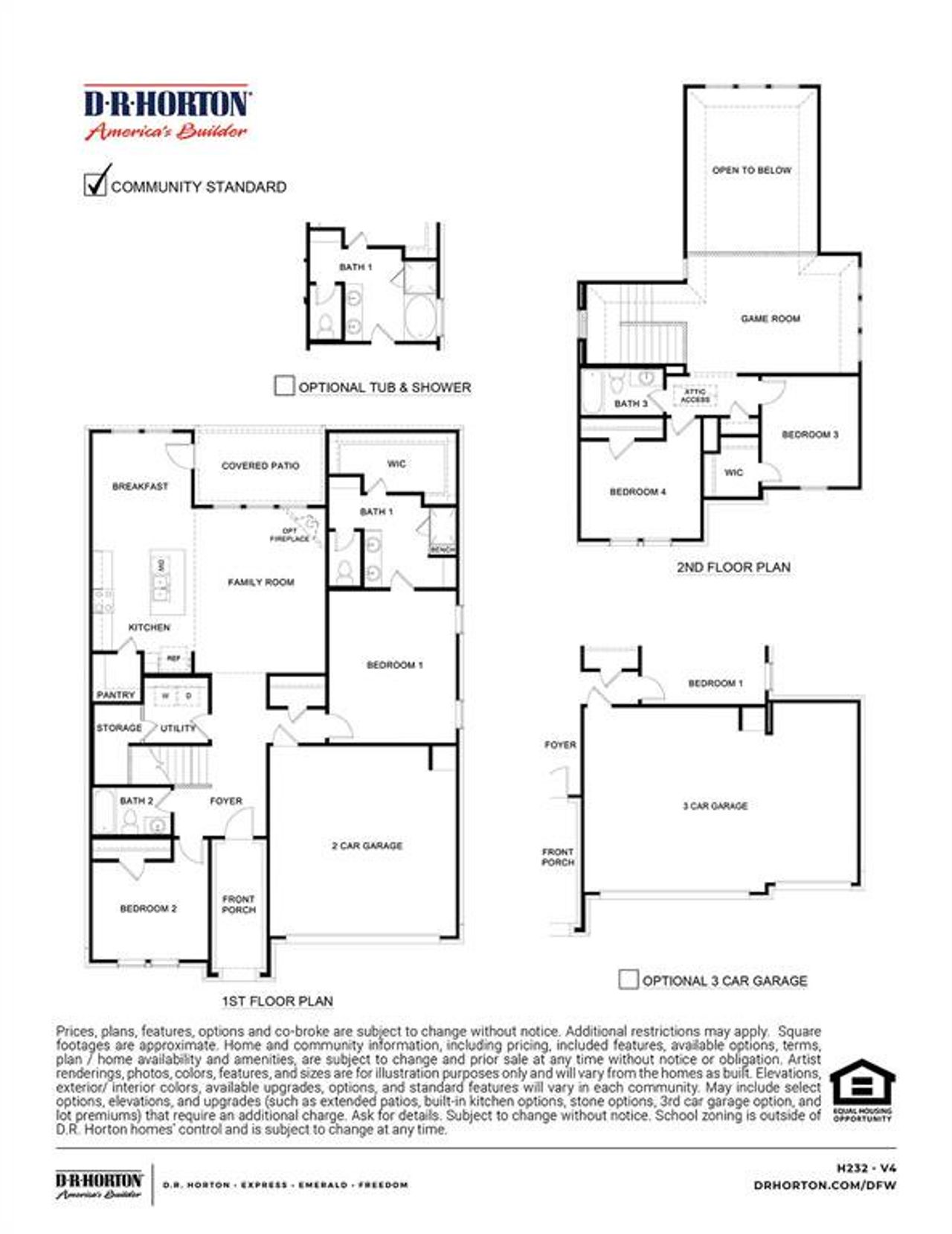 2D floor plan layout of this home in Trailstone, Caddo Mills, TX (Image 2).