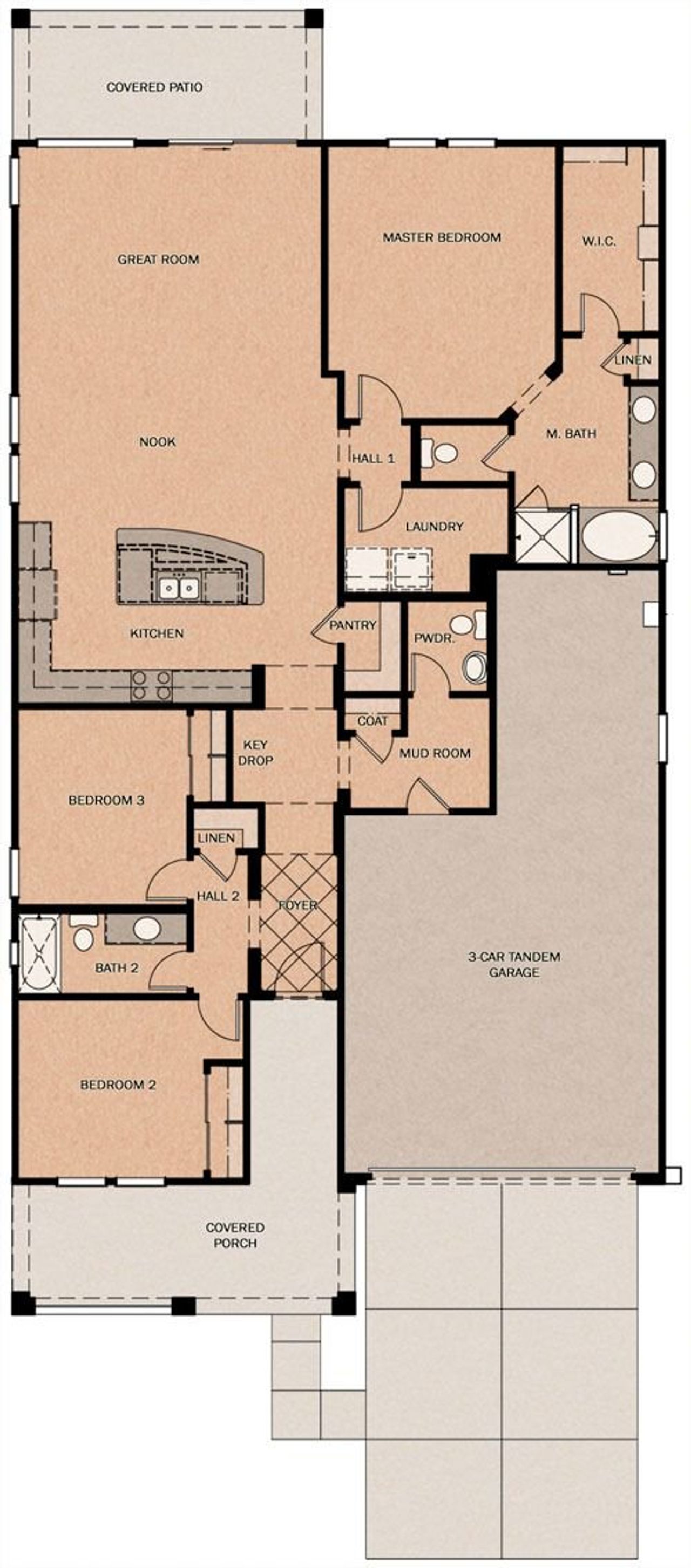 2D floor plan layout of this home in Silverado at Escalante, Surprise, AZ (Image 2).