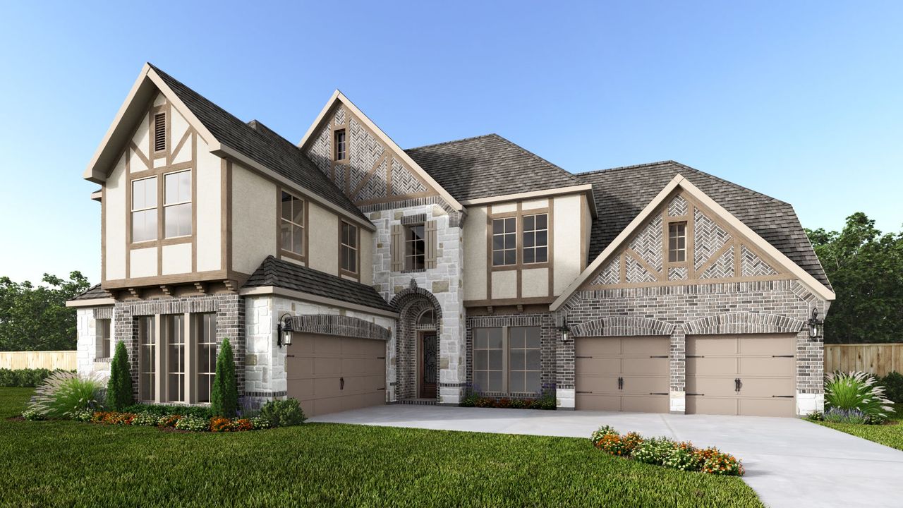 Representative exterior photo of a completed home built from the 644A by Britton Homes in Star Trail, Prosper, TX (Image 2). Representative exterior photo of a completed home built from the 644A by Britton Homes in Star Trail, Prosper, TX (Image 2).