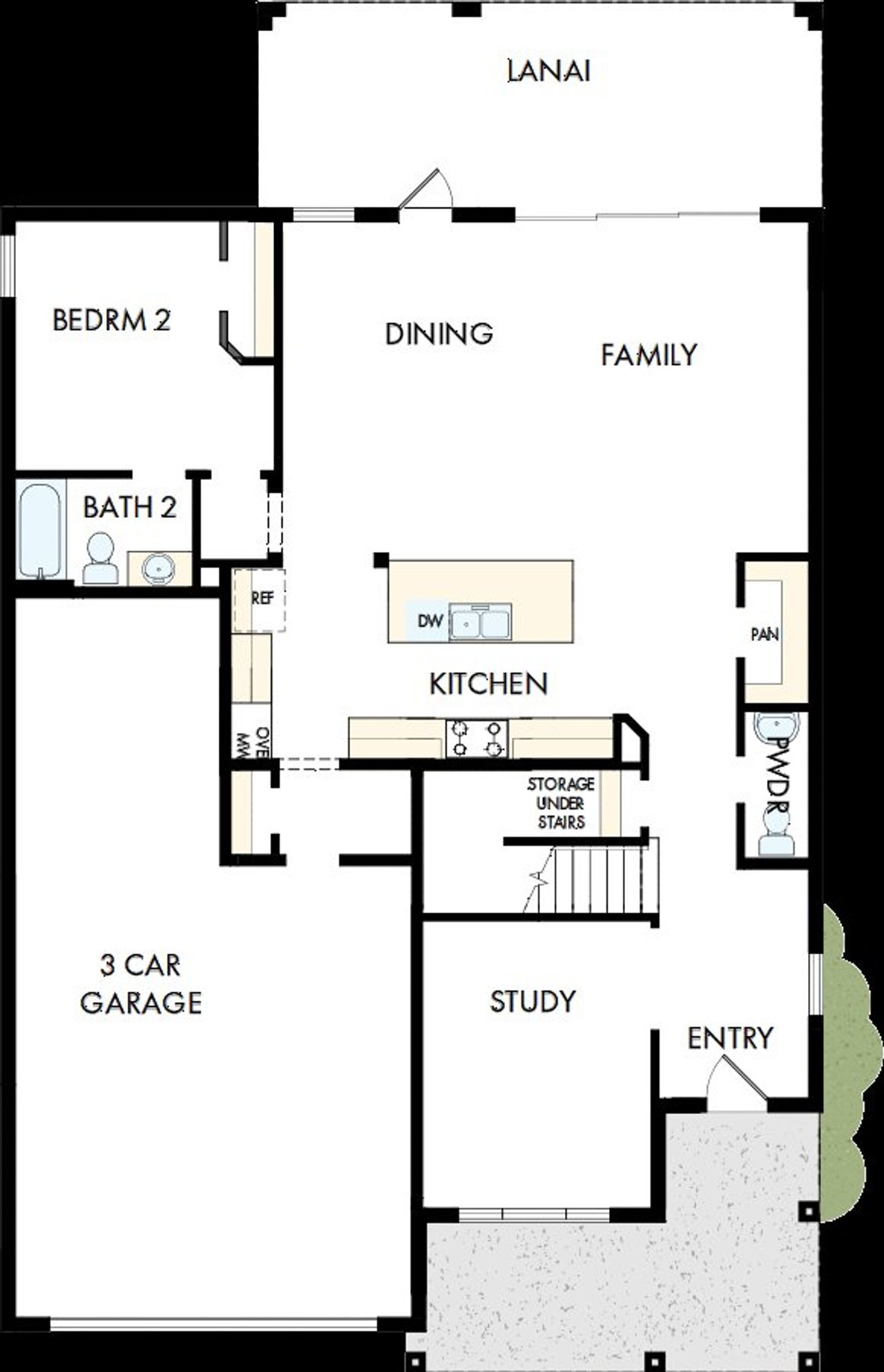 2D floor plan layout of this home in Waterset Classic Series, Apollo Beach, FL (Image 2).