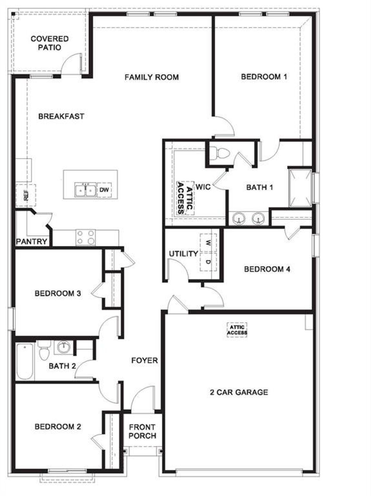 2D floor plan layout of this home in , Denton, TX (Image 2).