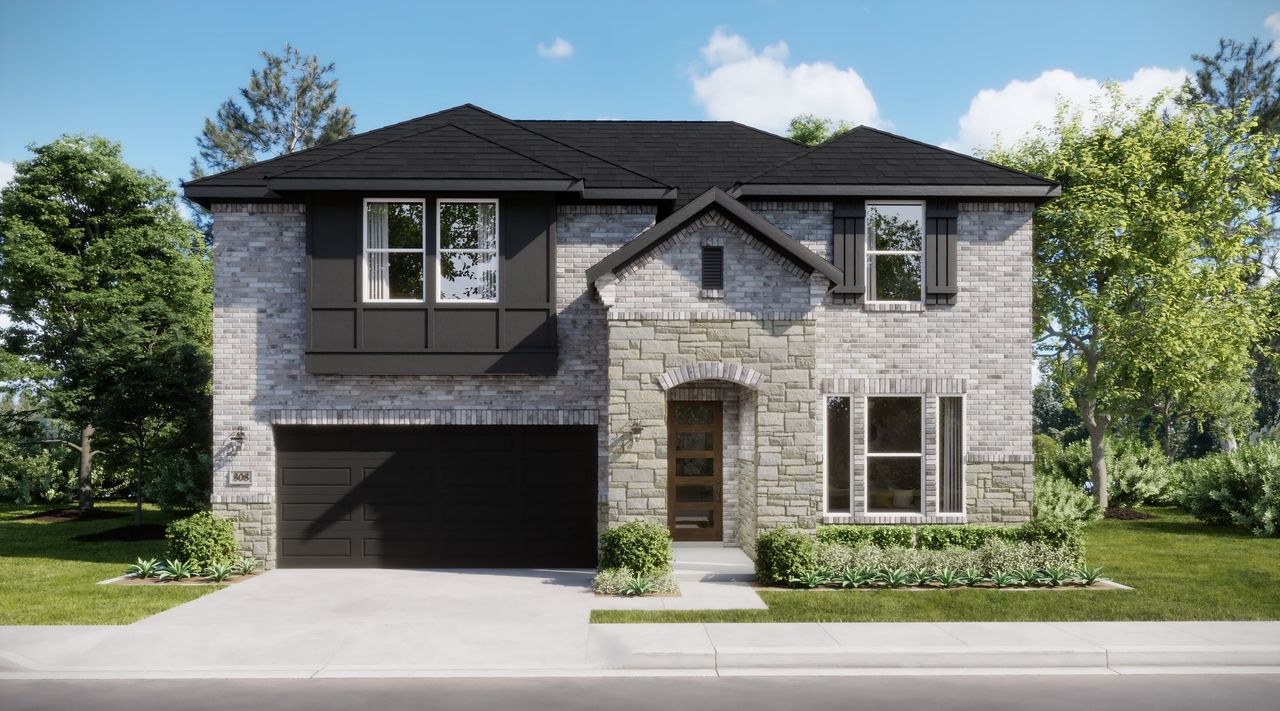Representative exterior photo of a completed home built from the Solace by Risewell Homes in Elevon, Lavon, TX (Image 2).