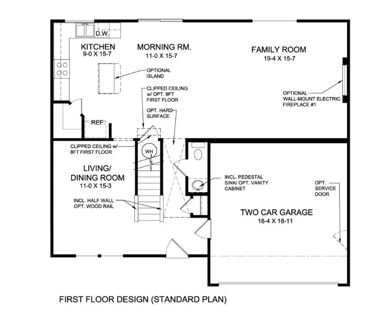 2D floor plan layout for the Yosemite by Fischer Homes in Cherry Glen, Euharlee, GA (Image 2).