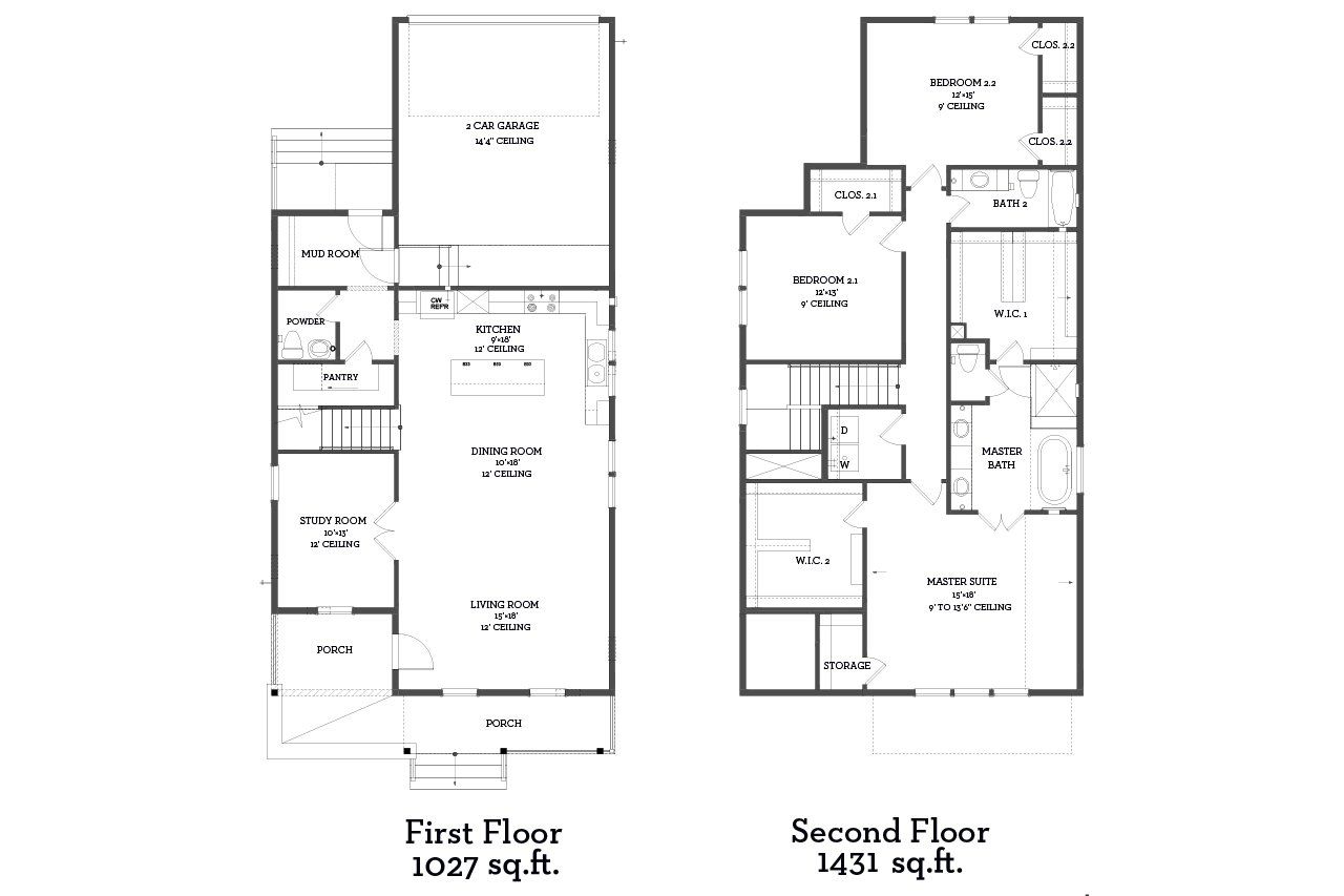 2D floor plan layout of this home in Kolbe Farms, Houston, TX (Image 2).
