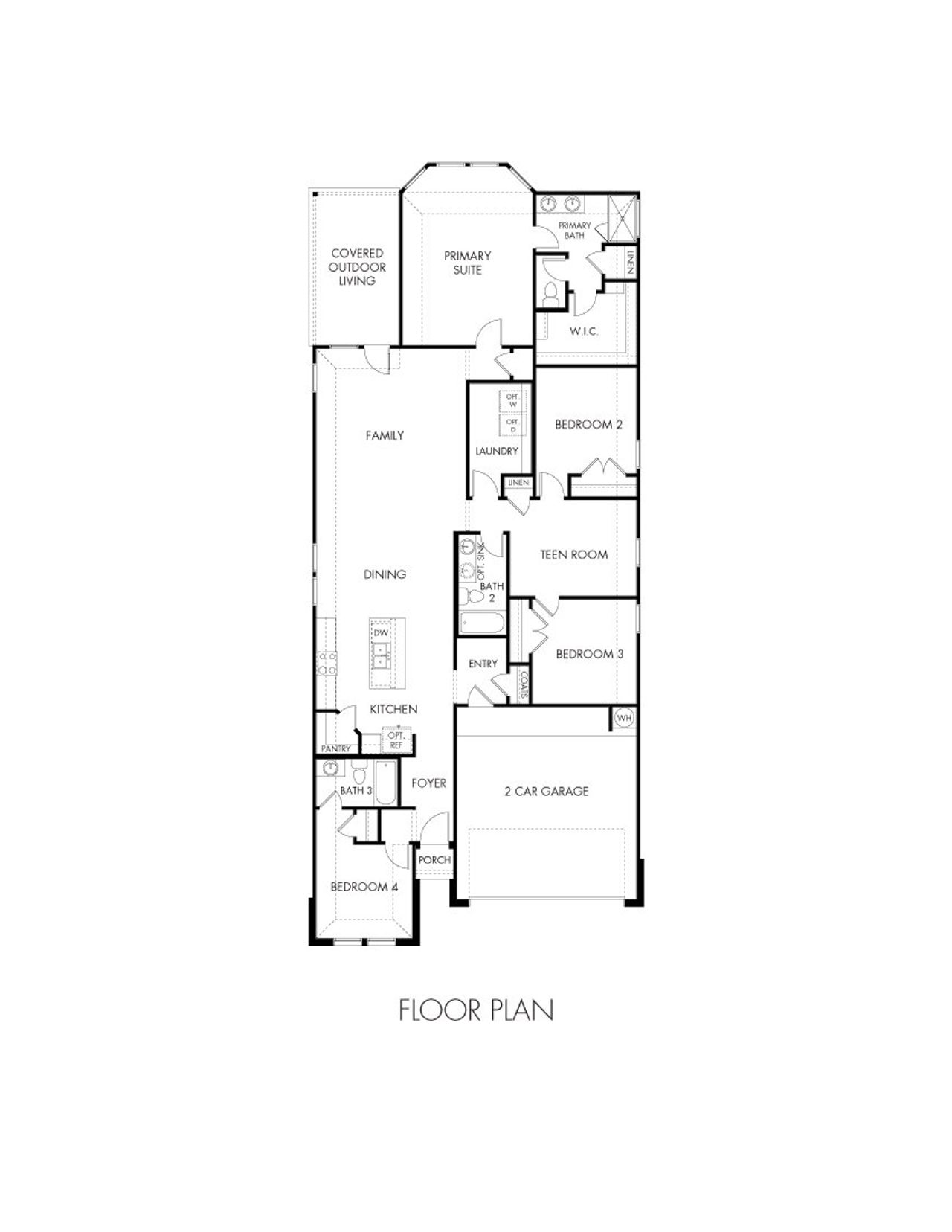 2D floor plan layout of this home in Turner's Crossing - Reserve Collection, Buda, TX (Image 2).