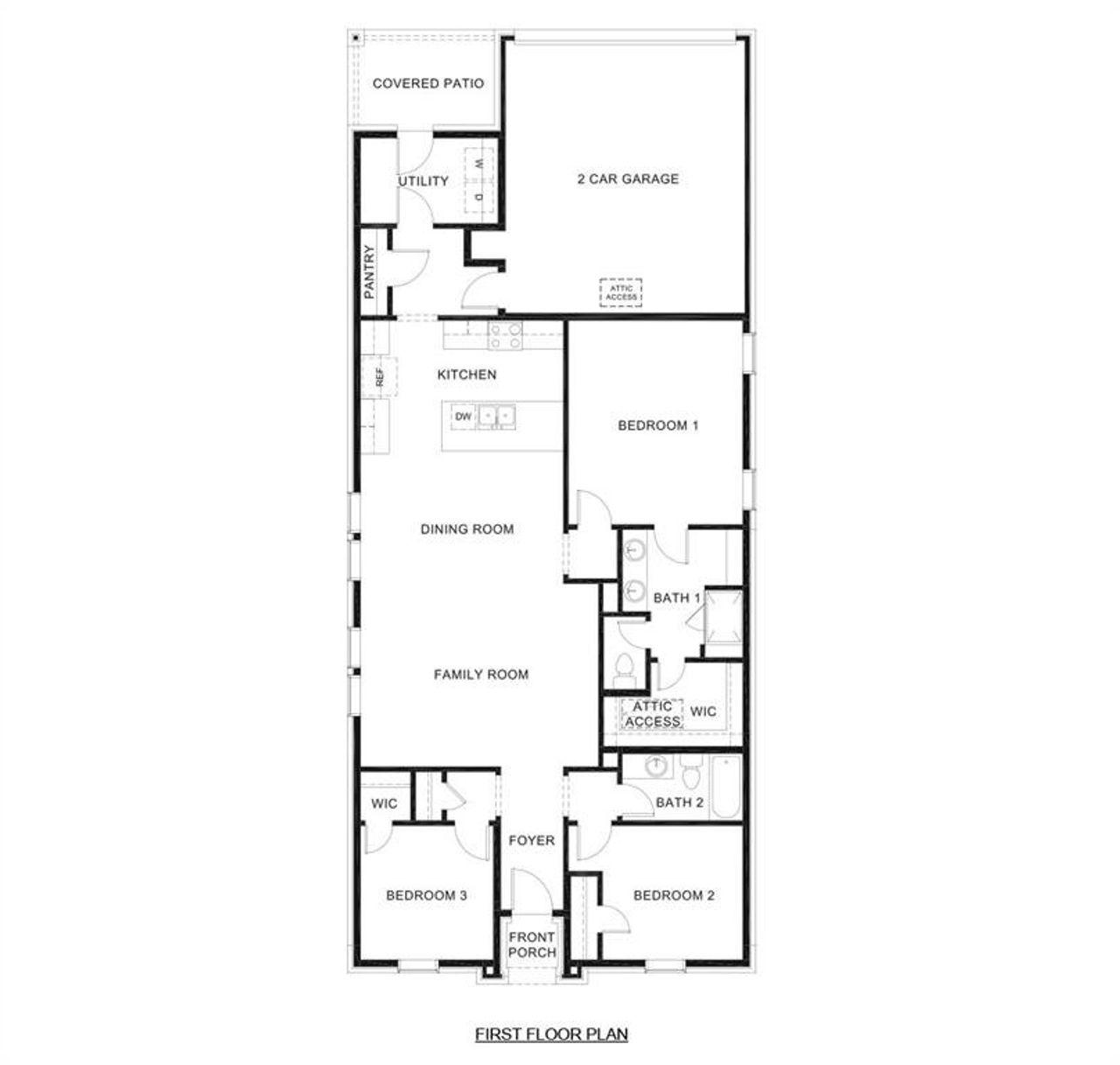 2D floor plan layout of this home in Magnolia at Legacy Hills, Celina, TX (Image 2).
