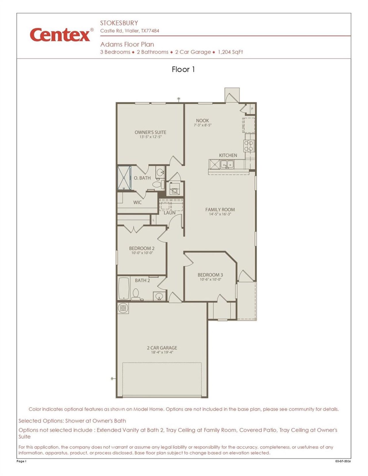 2D floor plan layout of this home in Stokesbury, Waller, TX (Image 2).