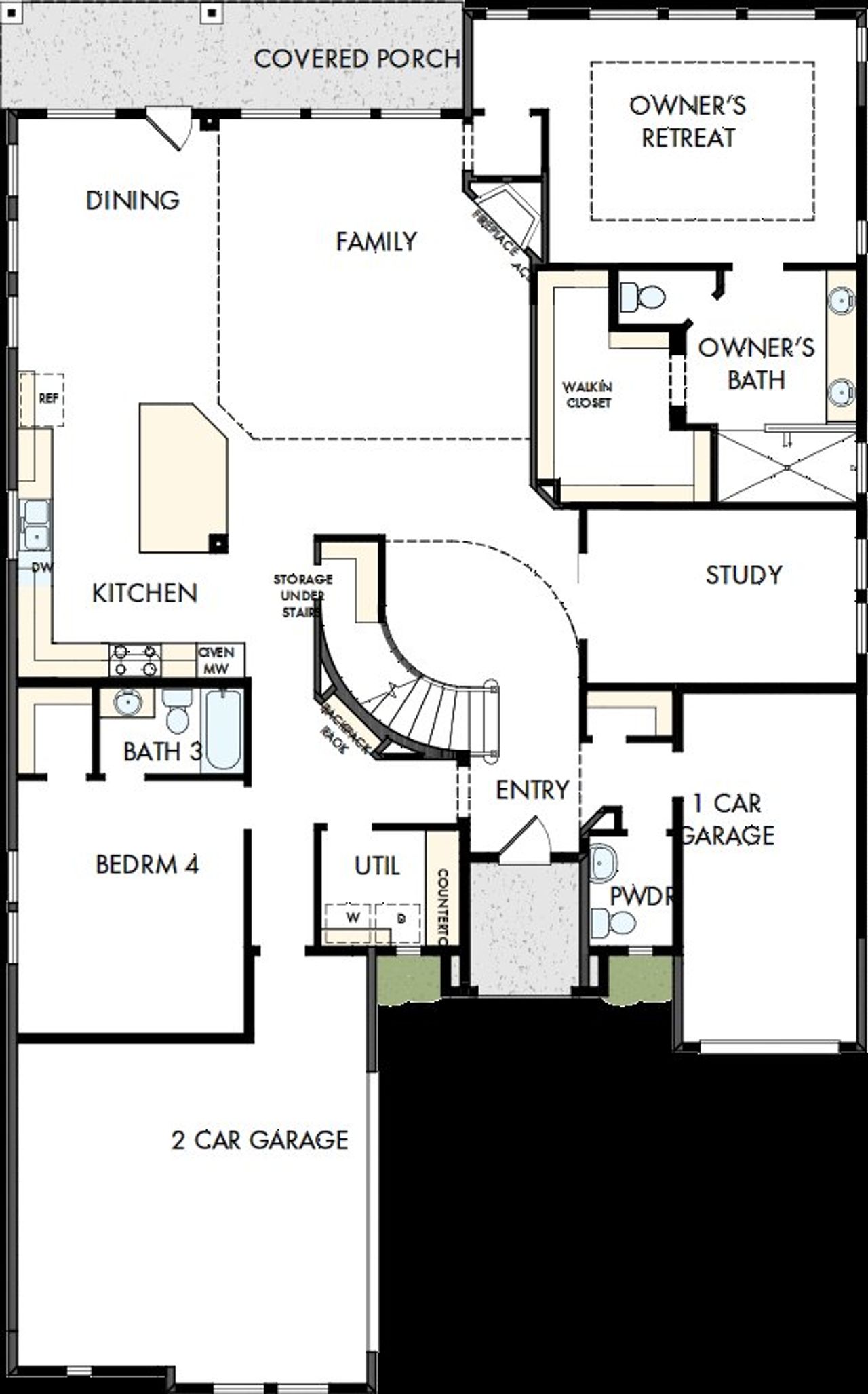 2D floor plan layout of this home in Terraces – Classics, Rockwall, TX (Image 2). 2D floor plan layout of this home in Terraces – Classics, Rockwall, TX (Image 2).