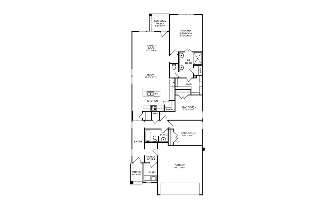 2D floor plan layout of this home in Sorella, Tomball, TX (Image 2).