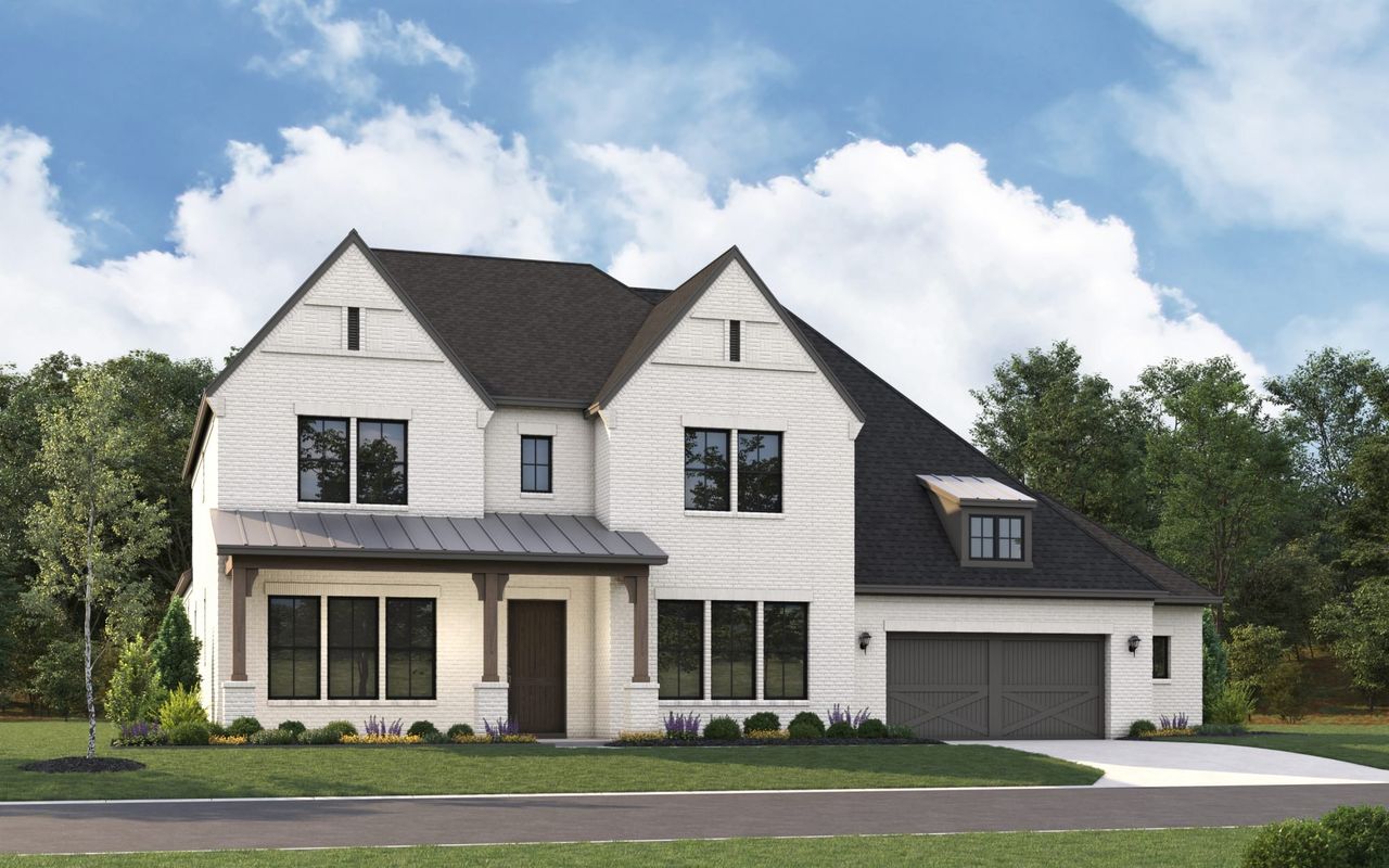 Representative exterior photo of a completed home built from the 6061 by Tradition Homes in Furst Ranch – 80′ Lots, Argyle, TX (Image 2).