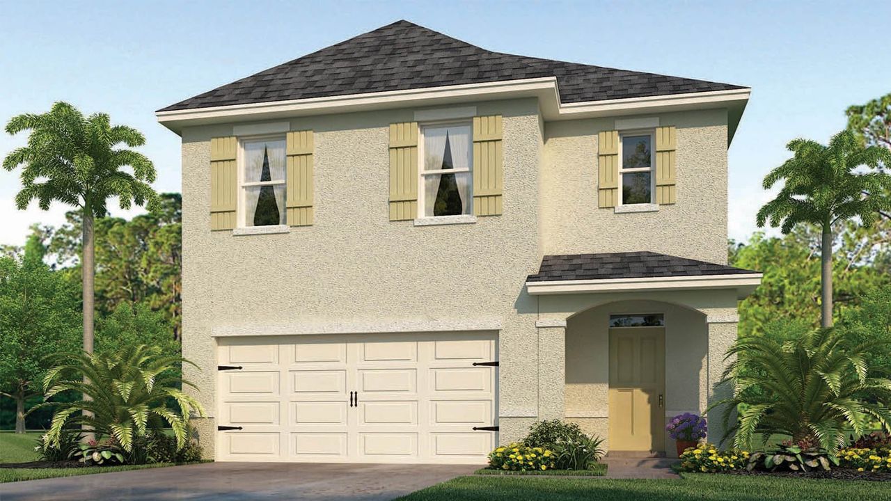 Front exterior of a new home in Magnolia Pointe, Umatilla, FL, highlighting curb appeal (Image 2).