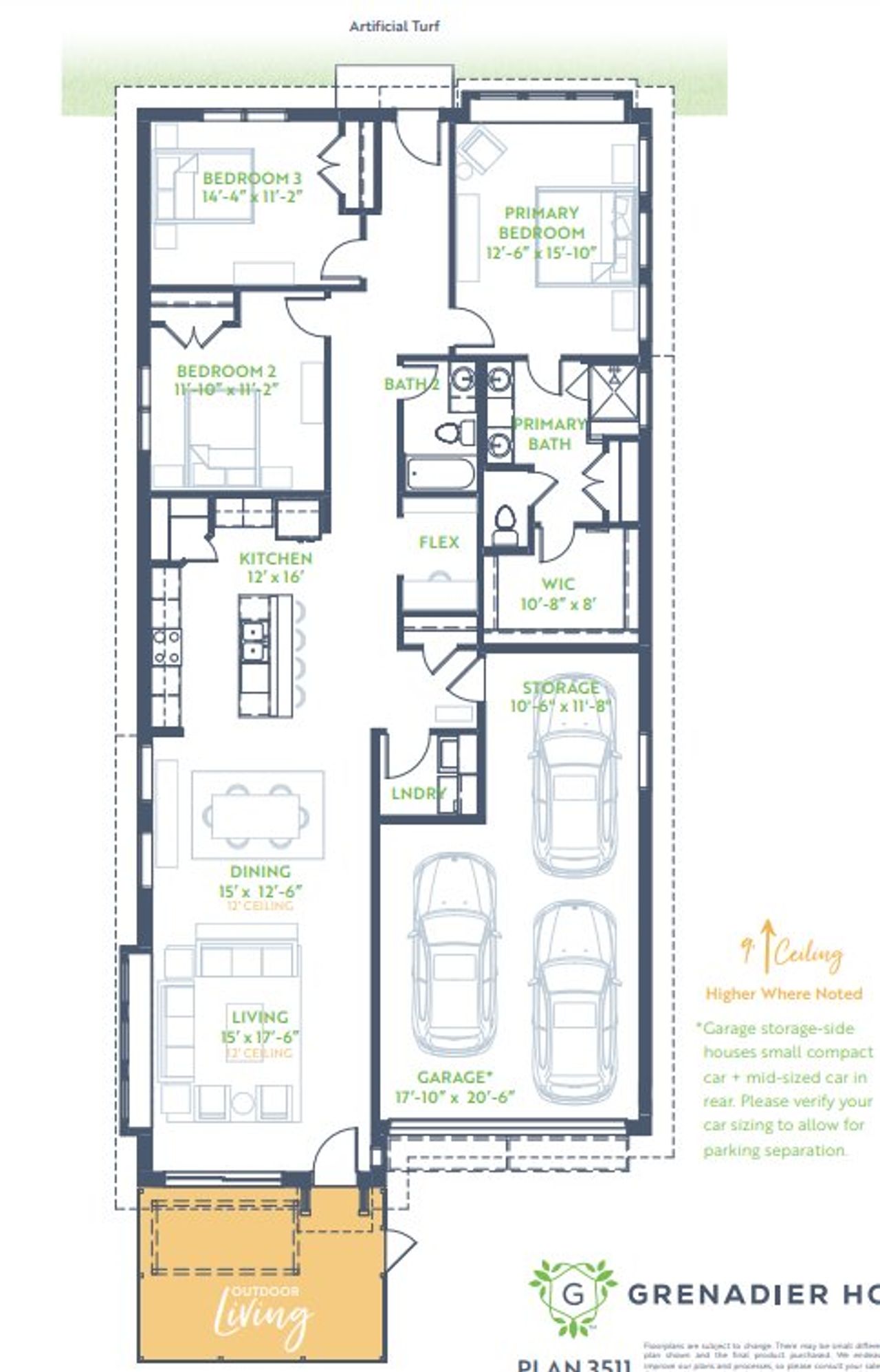 2D floor plan layout for the Hawthorn by Grenadier Homes in Willow Grove, Melissa, TX (Image 2). 2D floor plan layout for the Hawthorn by Grenadier Homes in Willow Grove, Melissa, TX (Image 2).