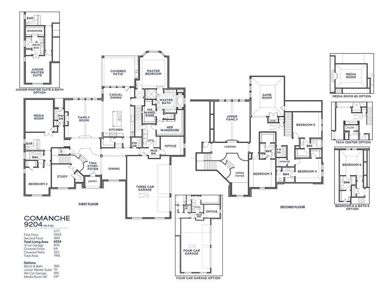 2D floor plan layout of this home in King's Crossing - Phase 5 & 6, Parker, TX (Image 2).