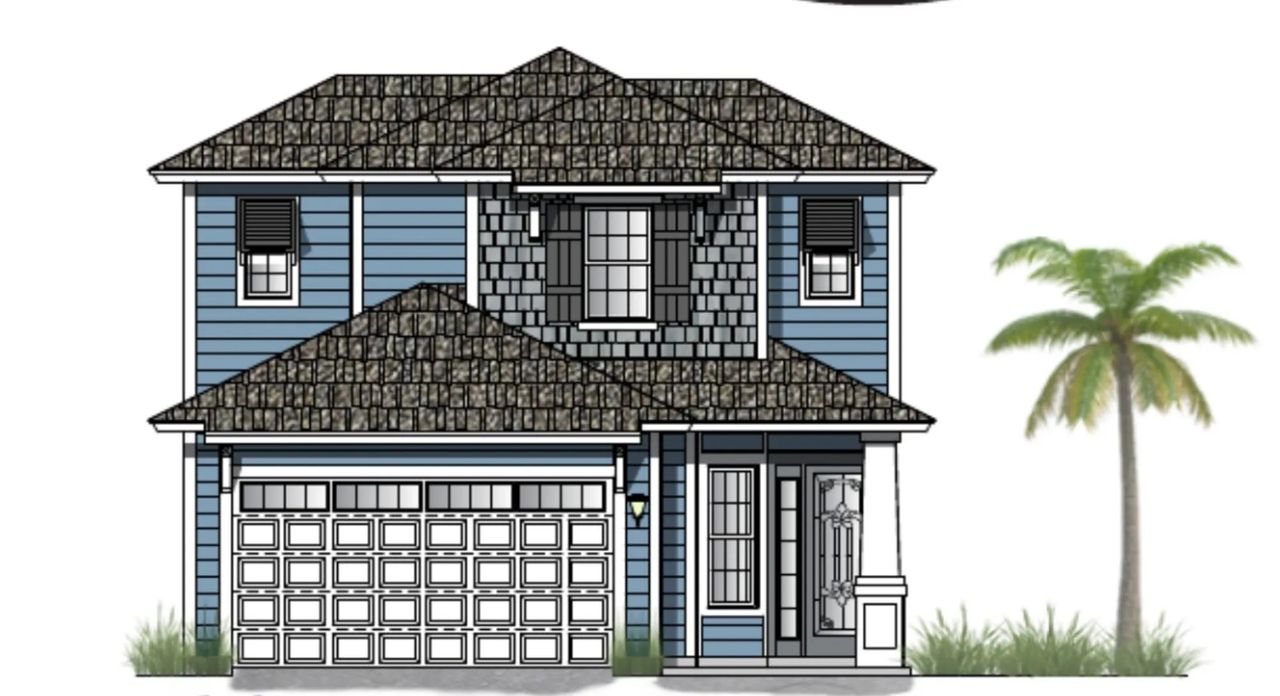 Representative exterior photo of a completed home built from the 2245 by Ashley Homes, LLC in Silver Landing At Silverleaf, St. Augustine Shores, FL (Image 2).