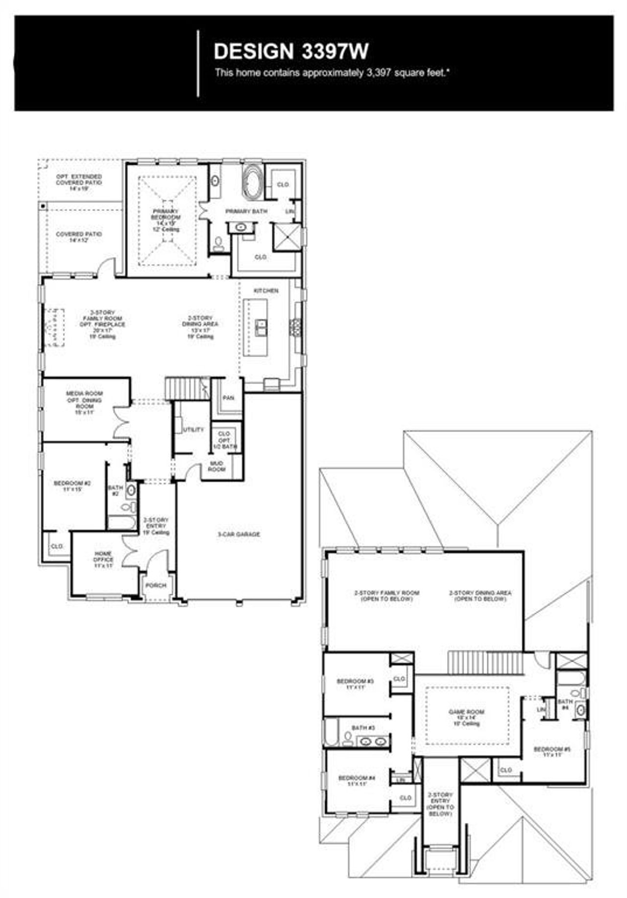 2D floor plan layout of this home in The Parks at Wilson Creek, Celina, TX (Image 2). 2D floor plan layout of this home in The Parks at Wilson Creek, Celina, TX (Image 2).